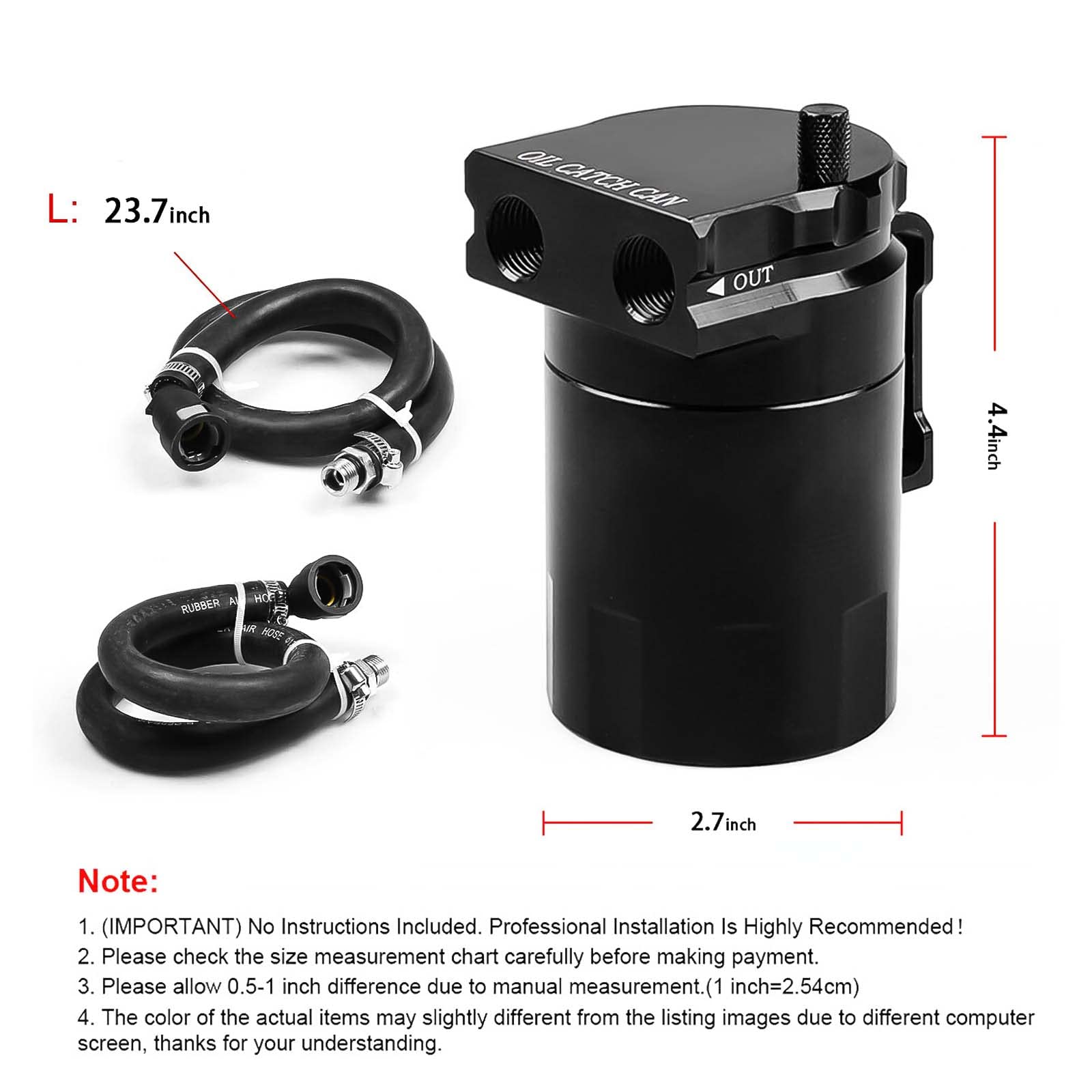 350Ml Aluminum Oil Catch Can Polished Oil Separator Tank Compatible With Ford F150 2.7Eb 3.5Eb 5.0L Passenger Side 2011-2021, Ex