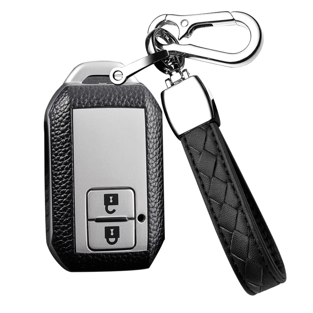 Hibeyo For Suzuki Key Fob Cover Key Case Compatible With Suzuki Swift 2017 2018 Wagon R Replacement Tpu Leather Texture Smart 2