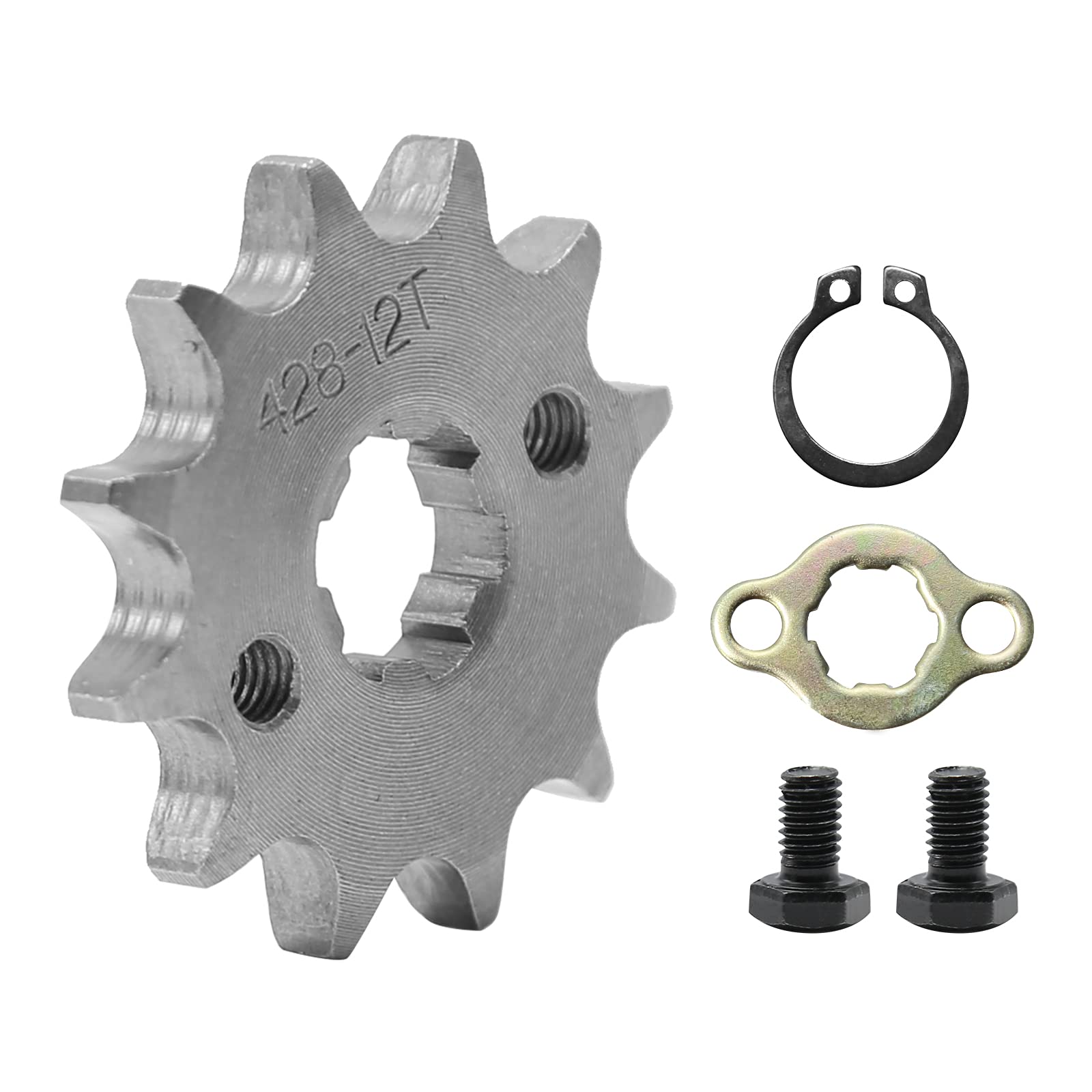 Saihisday 428 Chain Sprocket 12T 17mm Front Engine Sprocket Compatible with 50cc 70cc 110cc 125cc 140cc 160cc ATV Dirt Bike Quad
