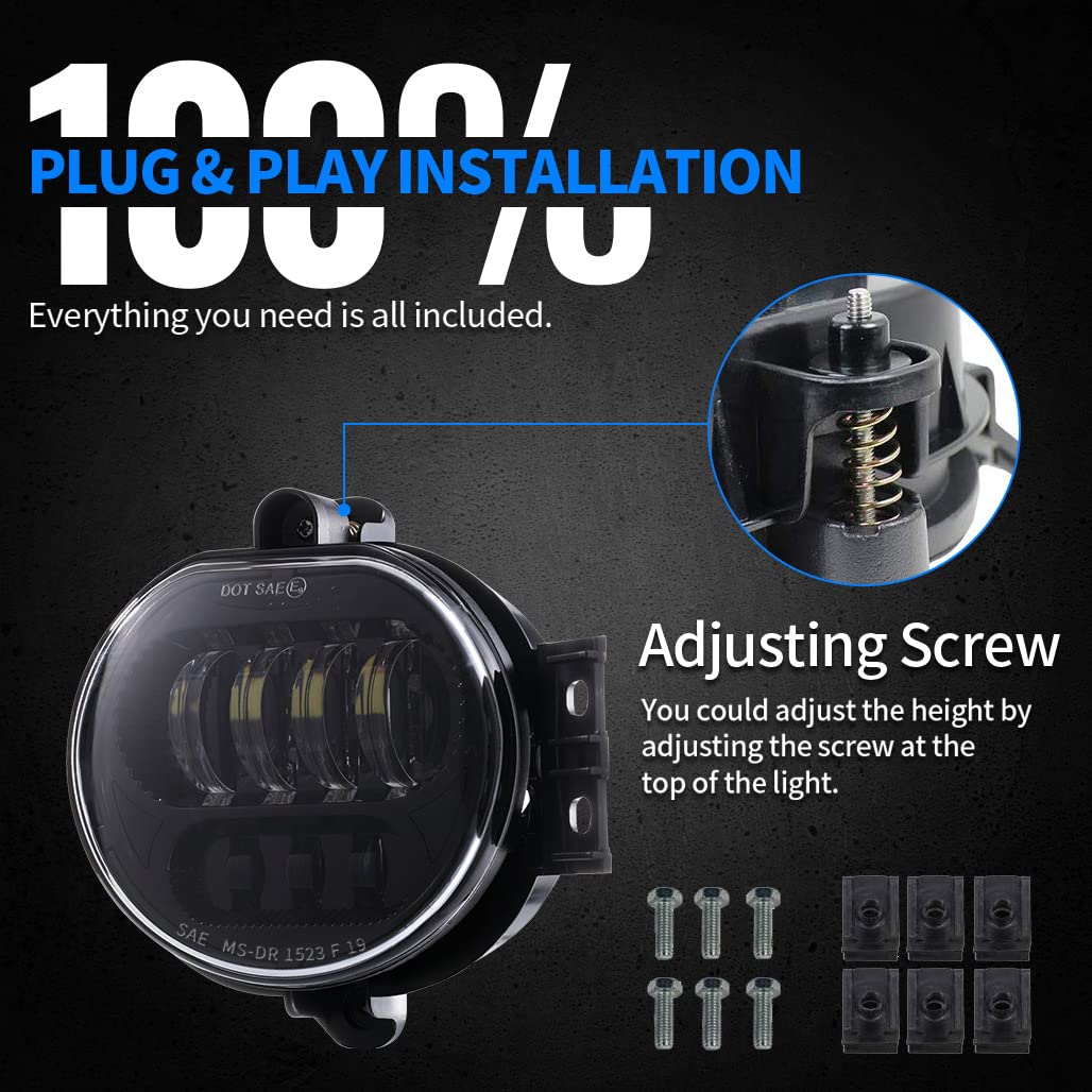 Z-Offroad 2Pcs 63W Led Fog Lights Lamps Replacement For 2002-2008 Dodge Ram 1500 2003-2009 Ram 2500 3500 2004-2006 Durango Truck