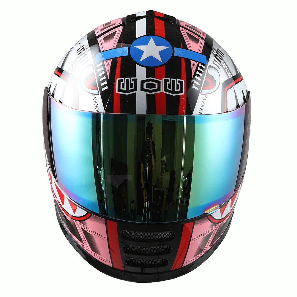 Wow Motorcycle Full Face Helmet Street Bike Bmx Mx Youth Kids Shark Pink