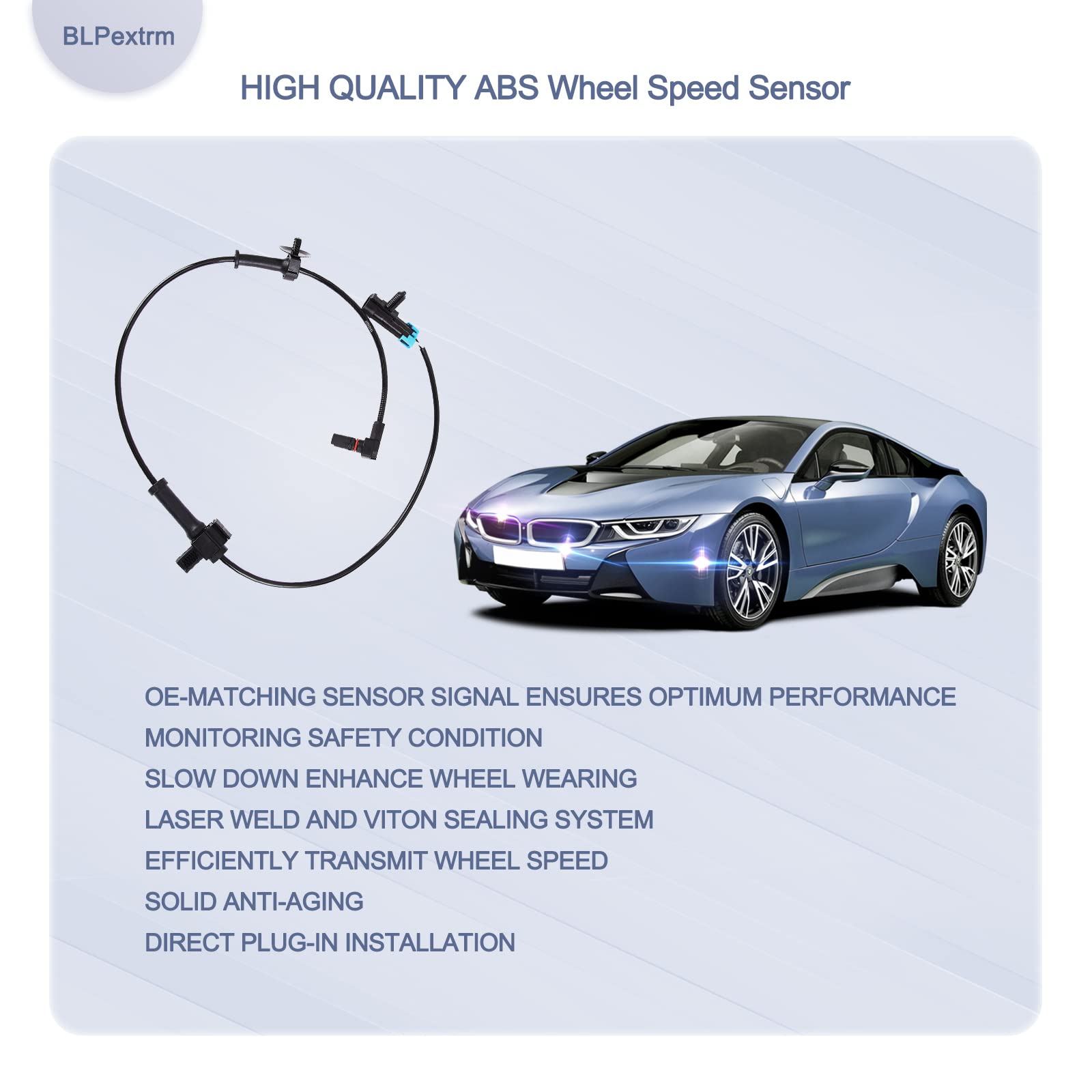 ABS Wheel Speed Sensor, Front Rear Left Right, for Chevy Avalanche Suburban 1500 Tahoe 2007-2012, Silverado 1500 2007-2013, for