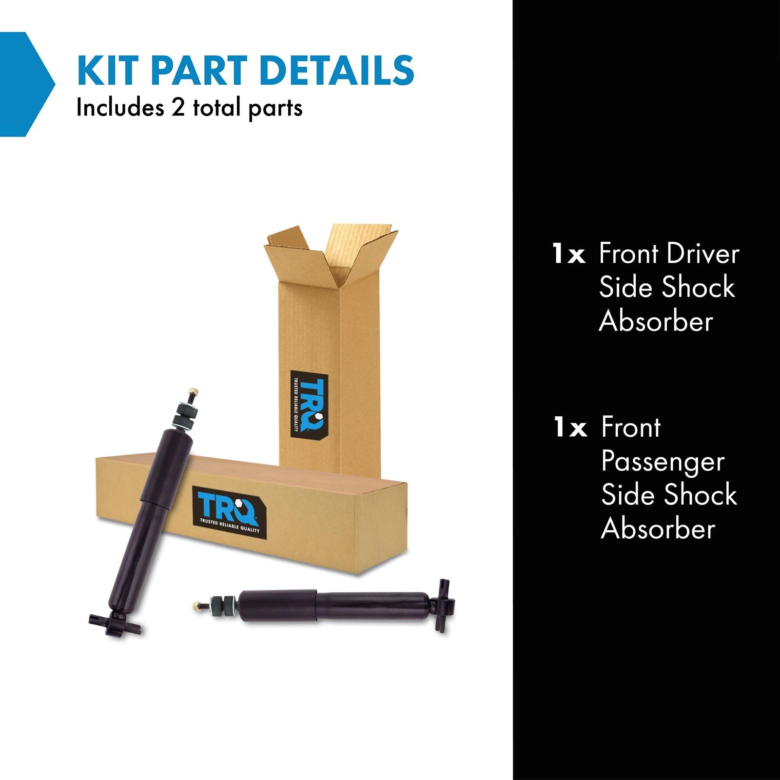 Trq Front Shock Absorber Set Compatible With 2003-2014 Chevrolet Express 1500 2003-2007 Express 2500 Gmc Savana 1500 Savana 2500