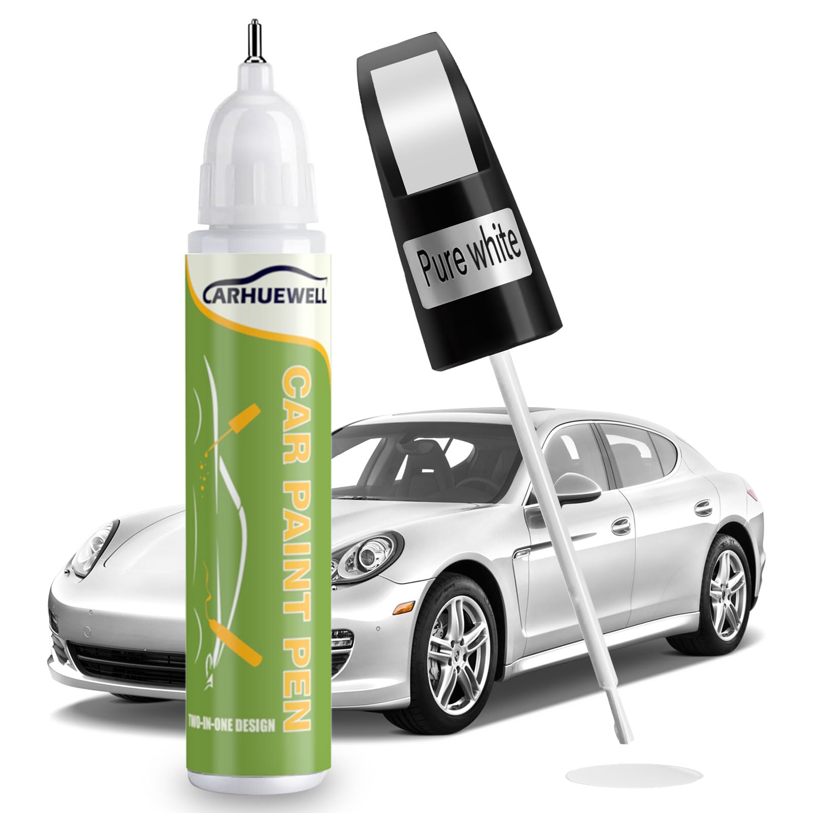 Carhuewell White Touch Up Paint, Car Scratch Repair Pen Quick And Easy Fix Auto Paint Chip Repair (Pure White)