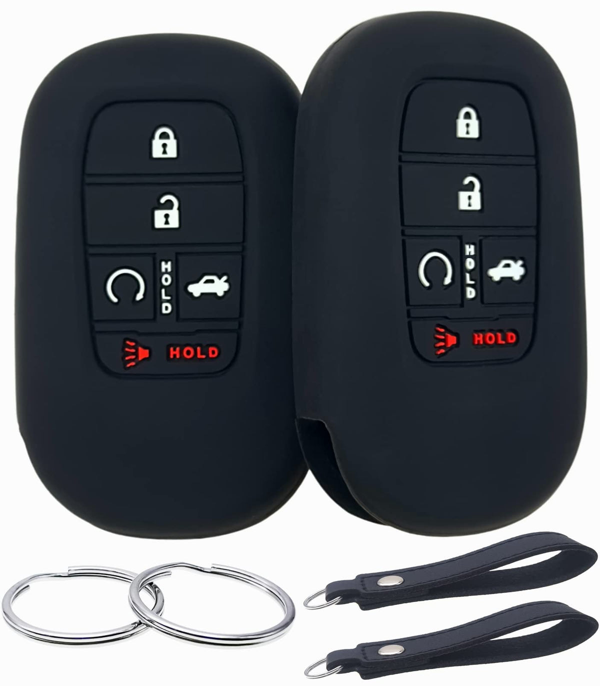REPROTECTING Silicone Rubber Key Fob Cover Compatible with (5 Buttons) 2022-2025 Honda Accord Civic HR-V CR-V Pilot Sport SI EX 