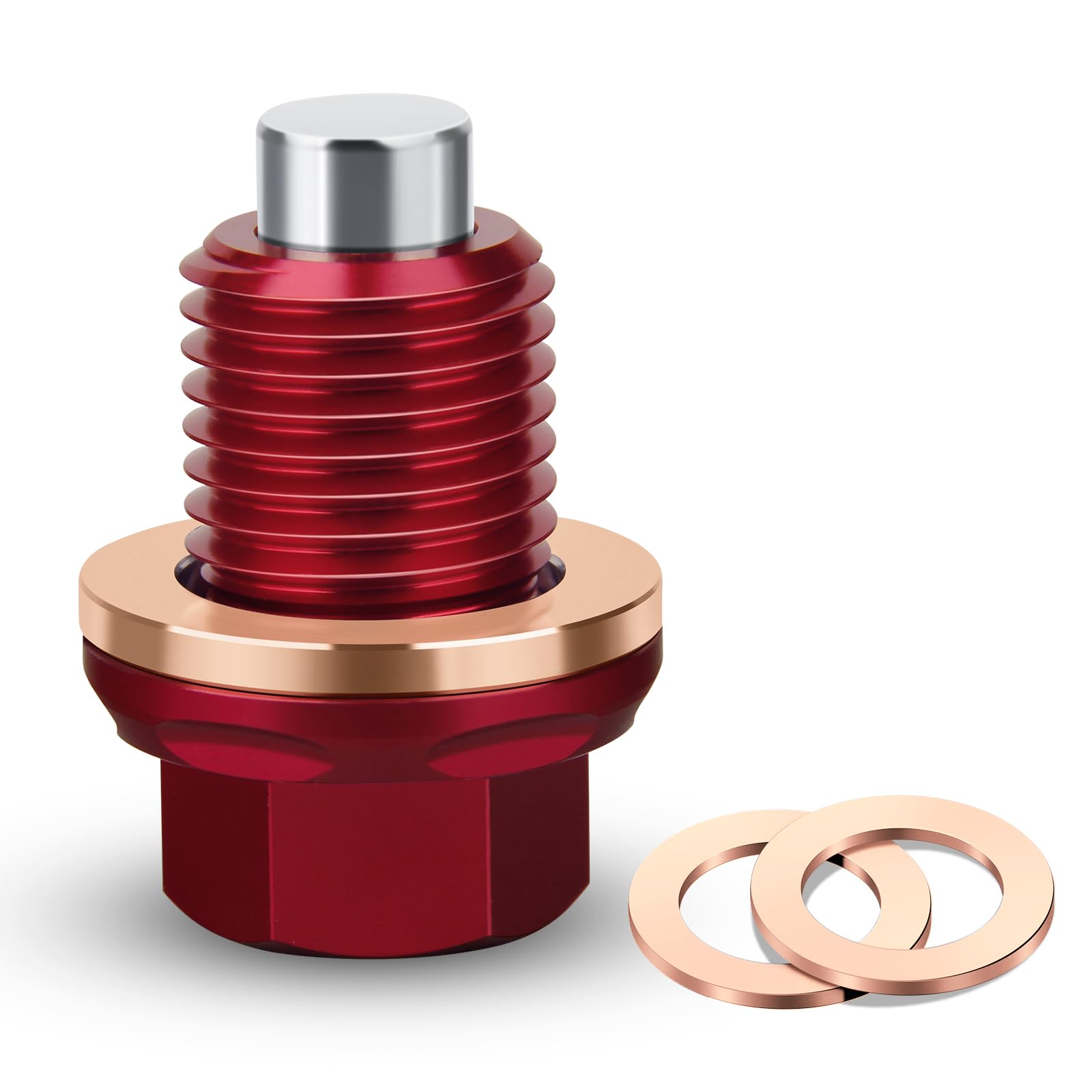 M12 X 1.5 Magnetic Oil Drain Plug 7075 Aluminum Cnc Craft With Crush Washer Gaskets Replacement For Bmw Benz