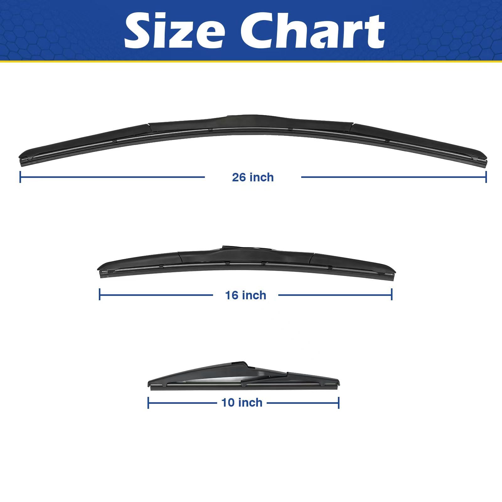 Windshield Wiper Blades Custom Fit For Toyota Rav4 2013 2014 2015 2016 2017 2018 Front Car Rain Wipers Replacement 26+16 Inch Wi