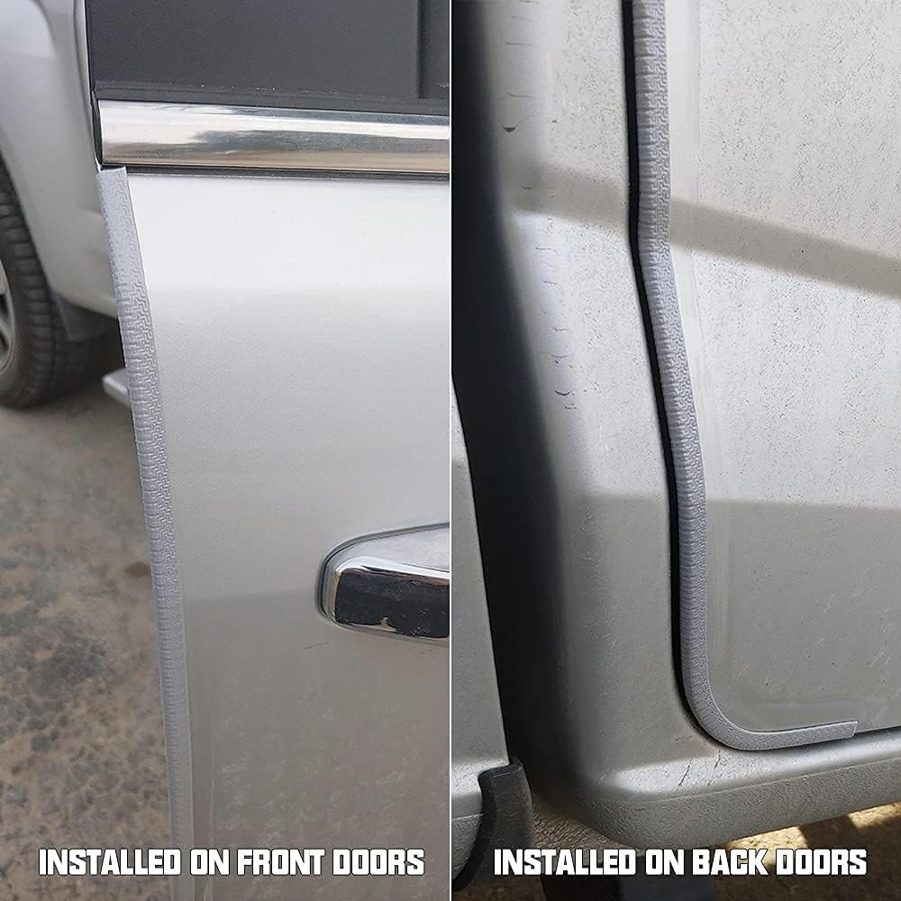 Winunite 32.8Ft(10M) Light Gray Car Door Protector Edge Guards Car Door Edge Guards, Universal Fit, Rubber, No Glue, U Shape, Fa