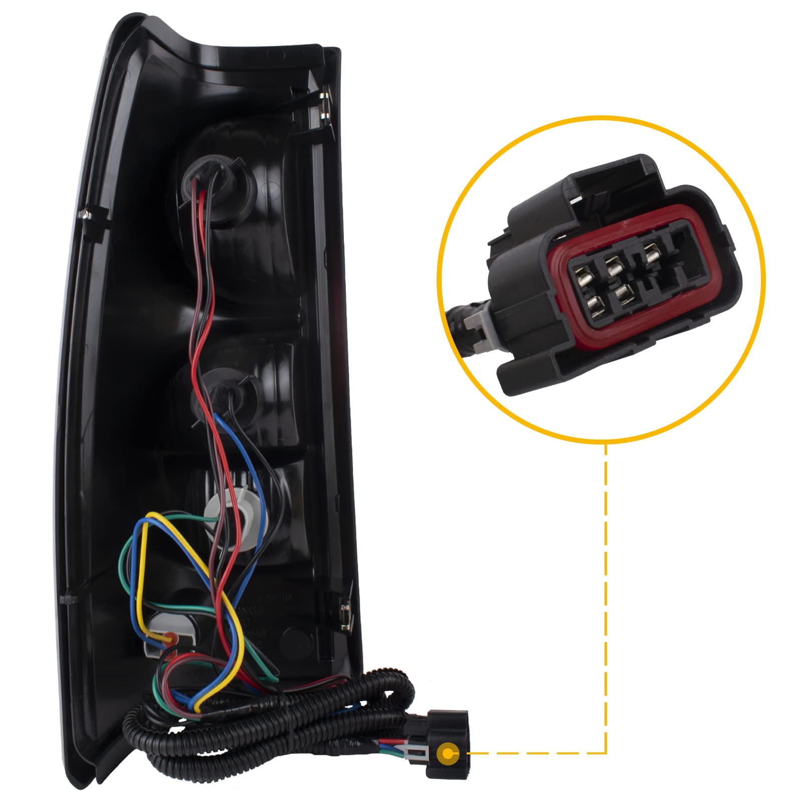 Right Passenger Side Tail Light Compatible With 2003 2004 2005 2006 Chevy Silverado 1500 2500 3500 Factory Style Tail Light - Bu