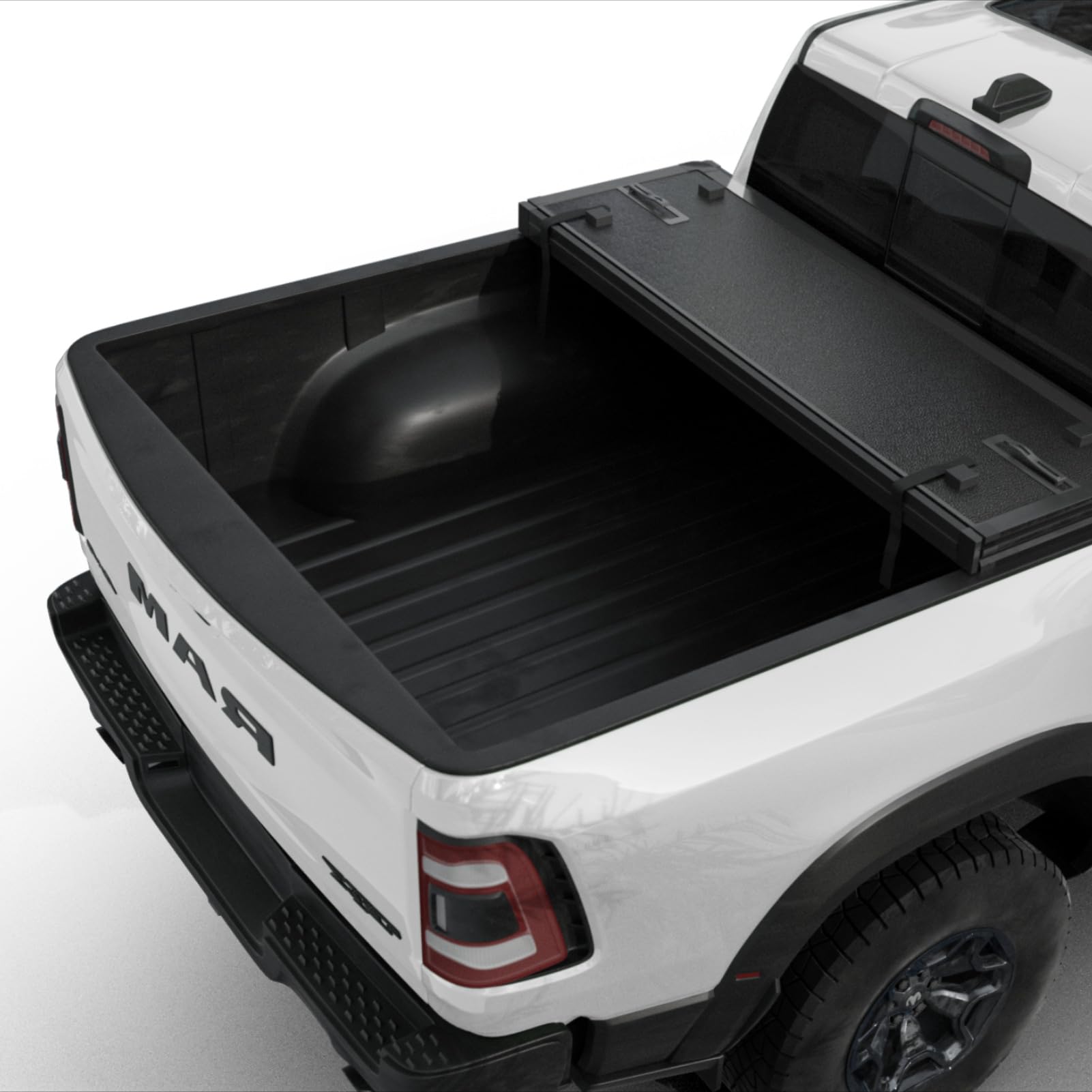 Toptiny Hard Folding Truck Bed Tonneau Cover |HTF012|Fits 2009-2025 Dodge Ram 1500 6' 4'' Bed Without Ram Box (76.3)