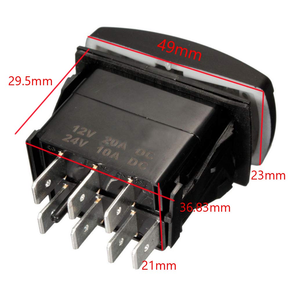 Esupport Car Auto 12V Momentary Light Button Rocker Toggle Switch Blue Led Winch In Out On-Off-On 7Pin Spdt