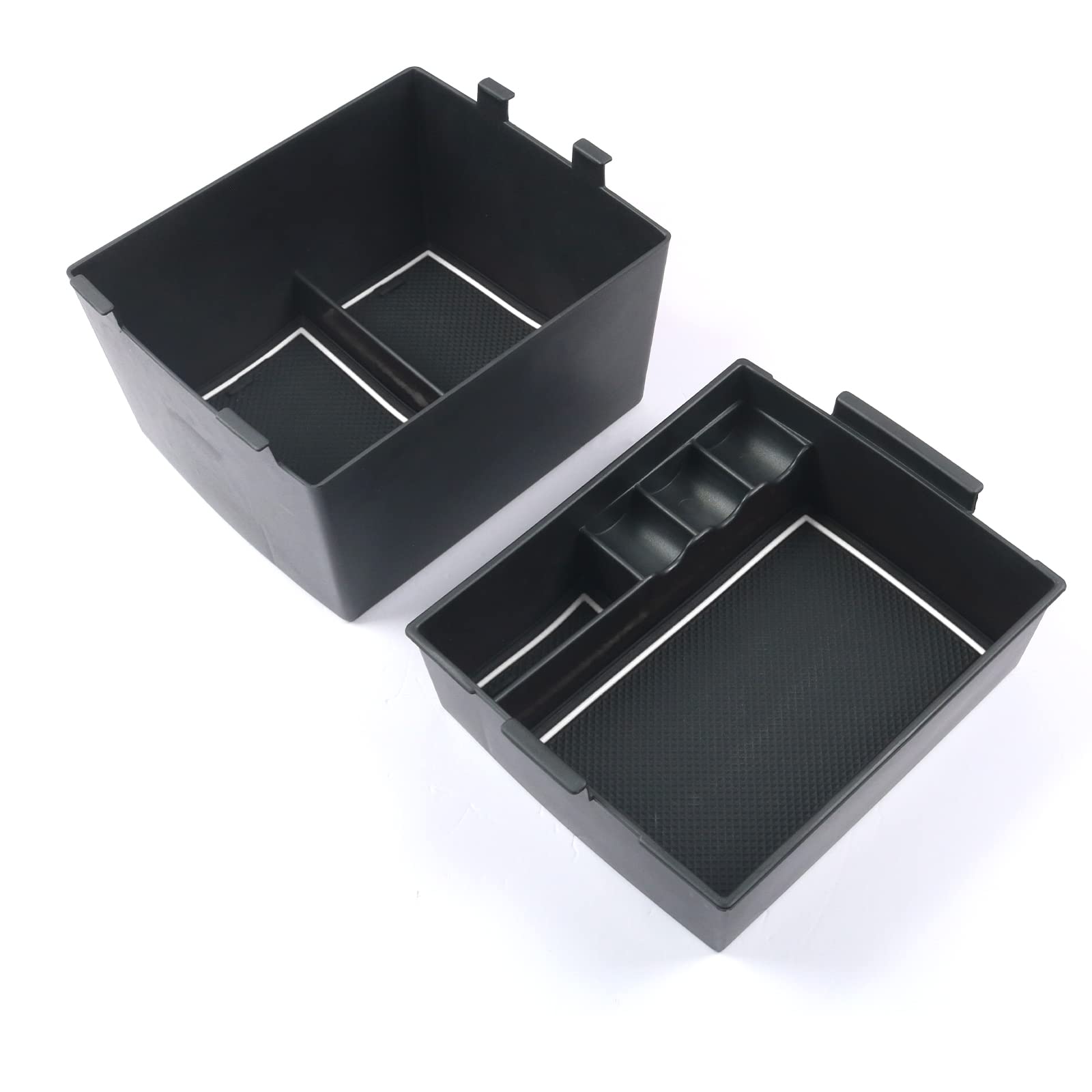 Cdefg For 2022 2023 Maverick Pickup Truck Center Console Organizer Tray 2022 Fo*Rd Maverick Armrest Trays Storage Box Coin Container 2022 2023 Maverick Truck Interior Accessories, 2-Pack (White Trim)