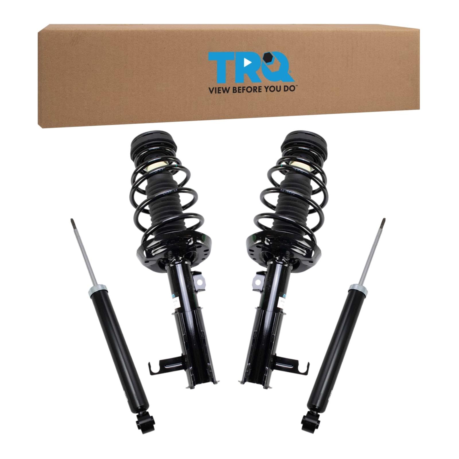 Trq Front And Rear Complete Strut Assembly & Shock Absorber Kit Complete Strut & Coil Spring Assembly Compatible With 2014-2019 