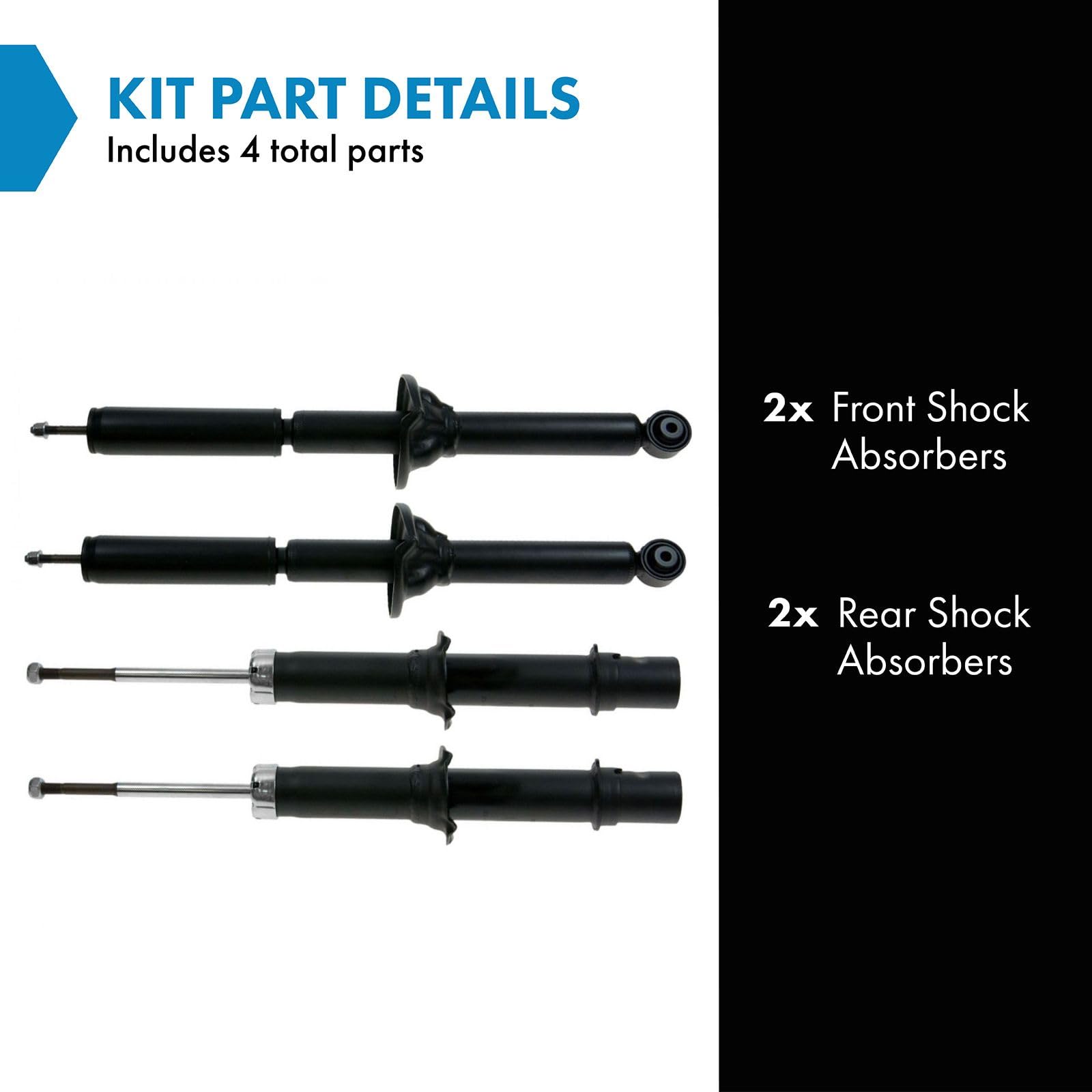 Trq Front And Rear Shock Absorber Set Compatible With 1997-2001 Honda Cr-V