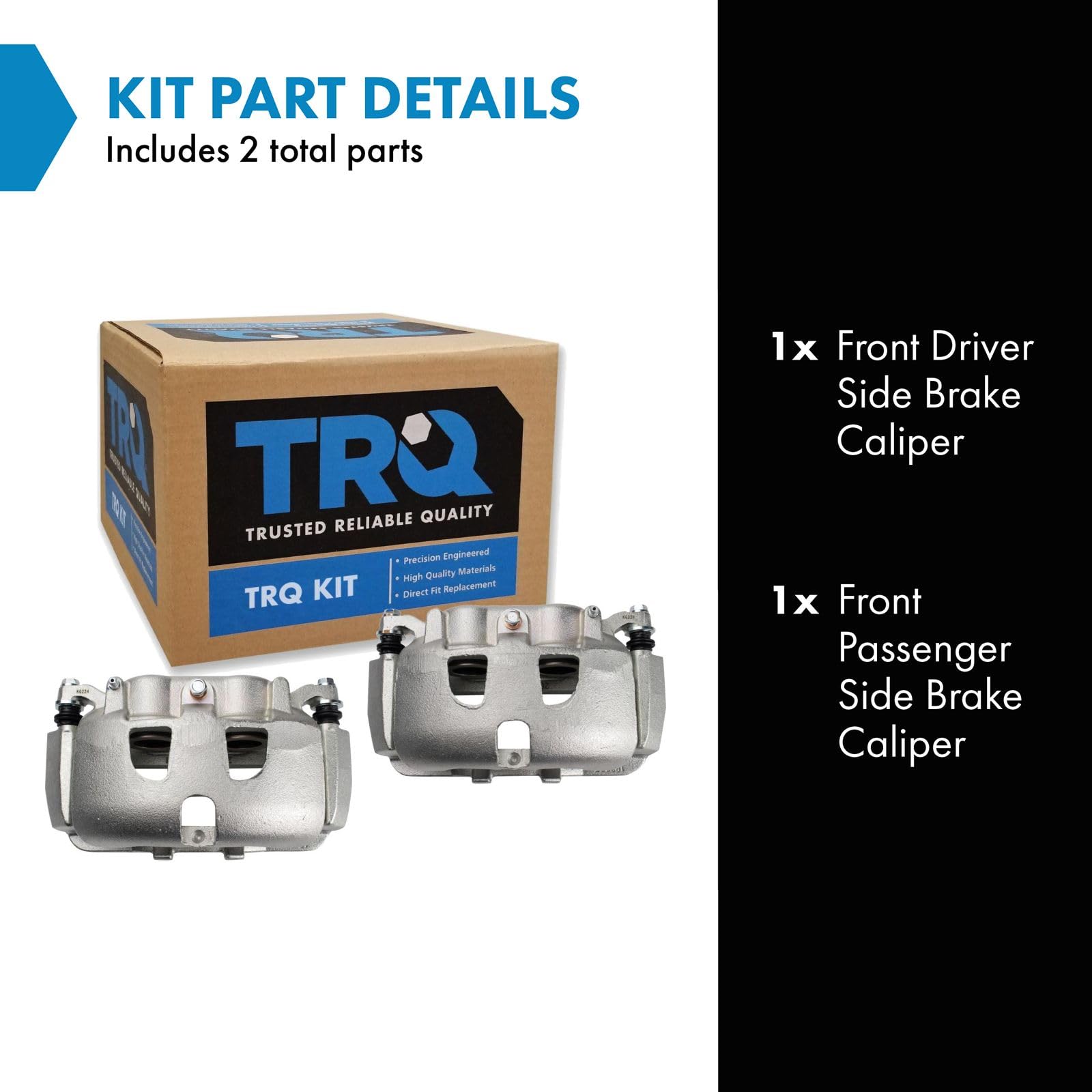 Trq Front Brake Caliper Set Compatible With 2013-2019 Ford F-250 Super Duty F-350 Super Duty 2013-2016 F-450 Super Duty