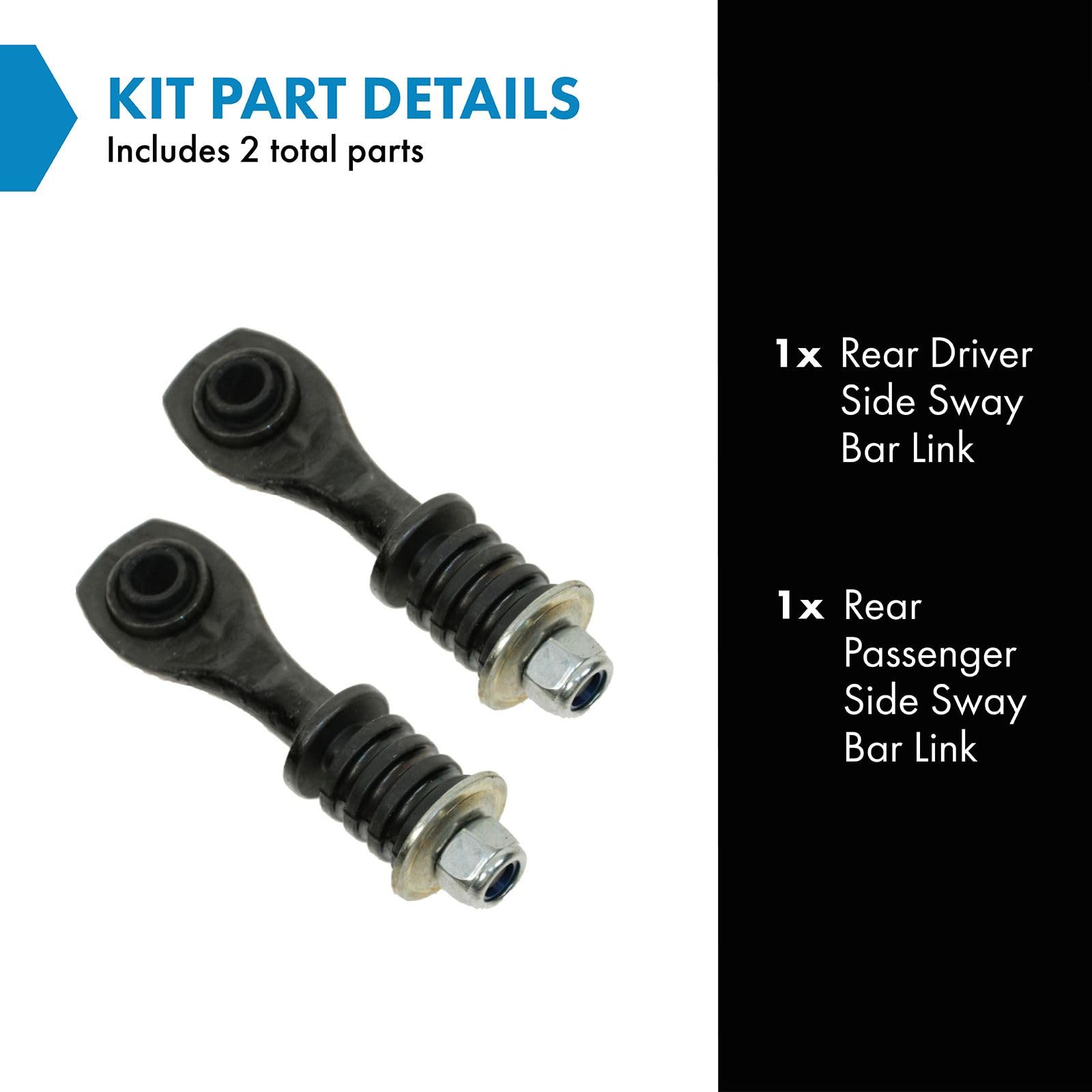 Trq Rear Sway Bar Stabilizer Link Set Compatible With 1995-2000 Ford Contour 1998-2003 Jaguar Vanden Plas Xj8 1995-2003 Xjr 1997