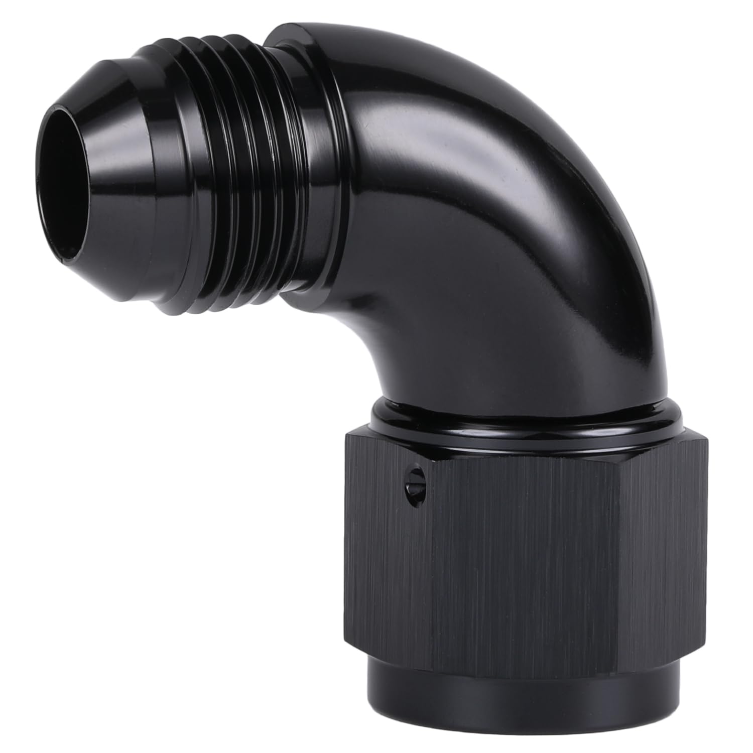 Podavelle 90 Degree 10An Male To 10An Female Swivel Full Flow Fitting Adapter Coupler Aluminum Black
