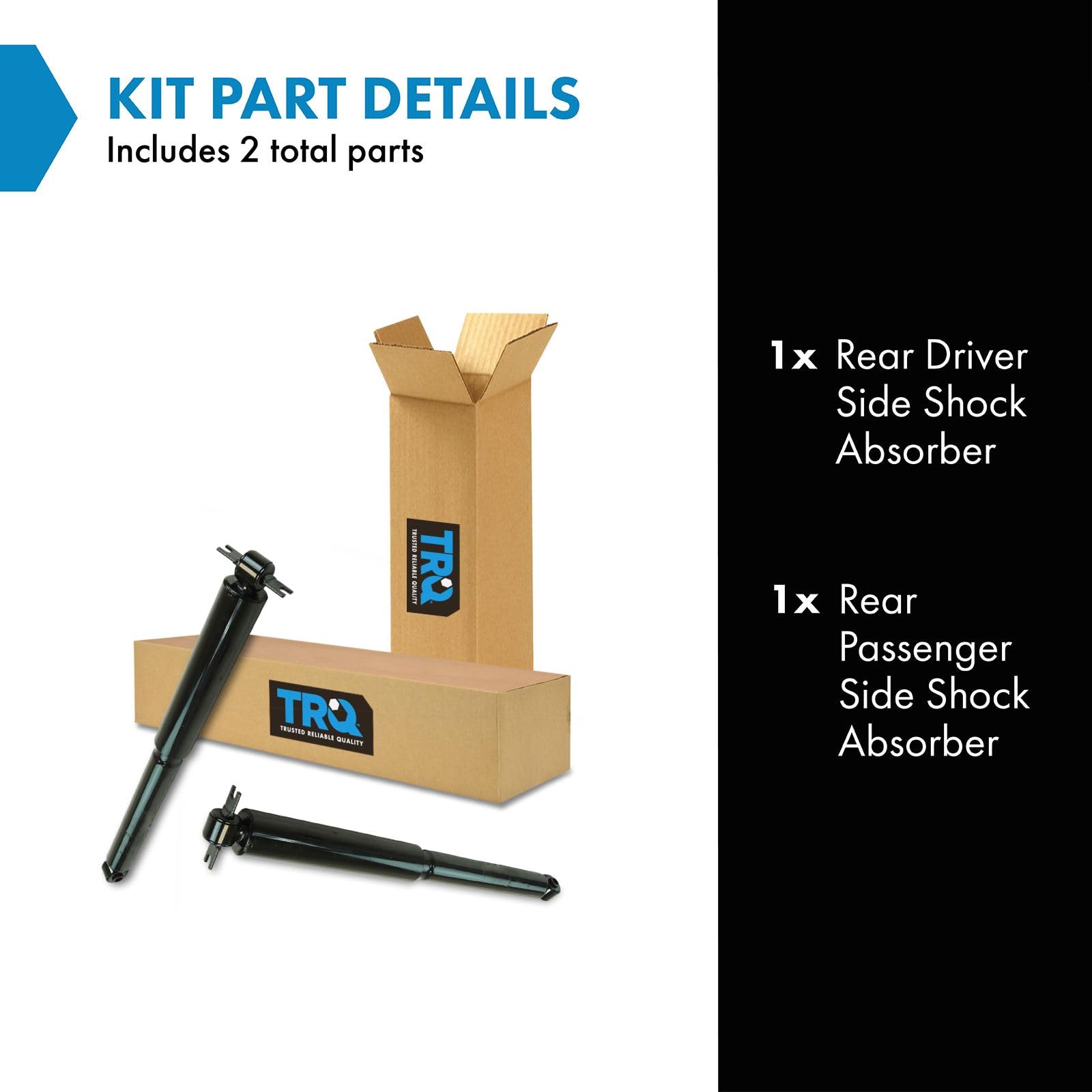 Trq Rear Shock Absorber Set Compatible With 2007-2017 Jeep Wrangler