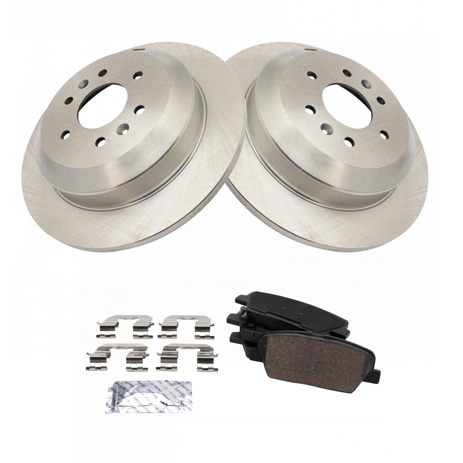 Trq Rear Brake Pad & Rotor Kit Brake Pads Brake Rotor Ceramic Compatible With 2009 Kia Borrego