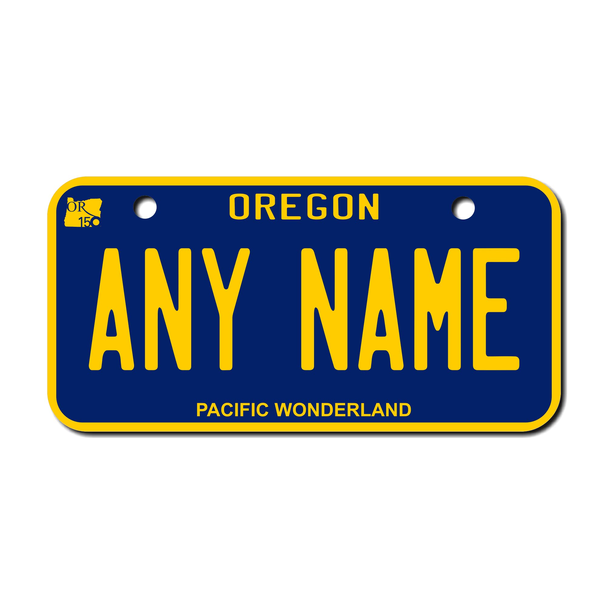 Teamlogo Personalized Oregon License Plate - Sizes For Kid 'S Bikes, Cars, Trucks, Cart, Key Rings Version 2 (3 X 6 Aluminum Lic