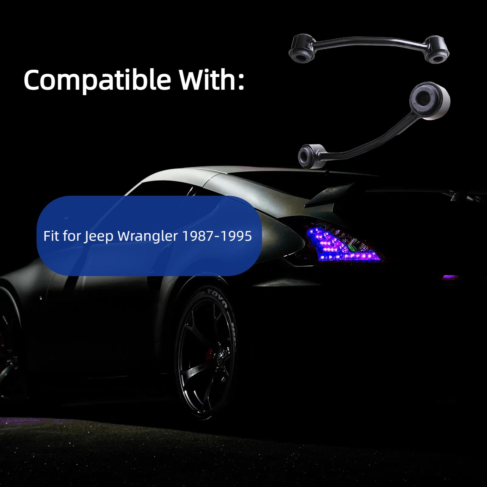 2 Pack Front Sway Bar Link Fits For Jeep Wrangler 1987 1988 1989 1990 1991 1992 1993 1994 1995, Stabilizer Link Kit, Front Stabi