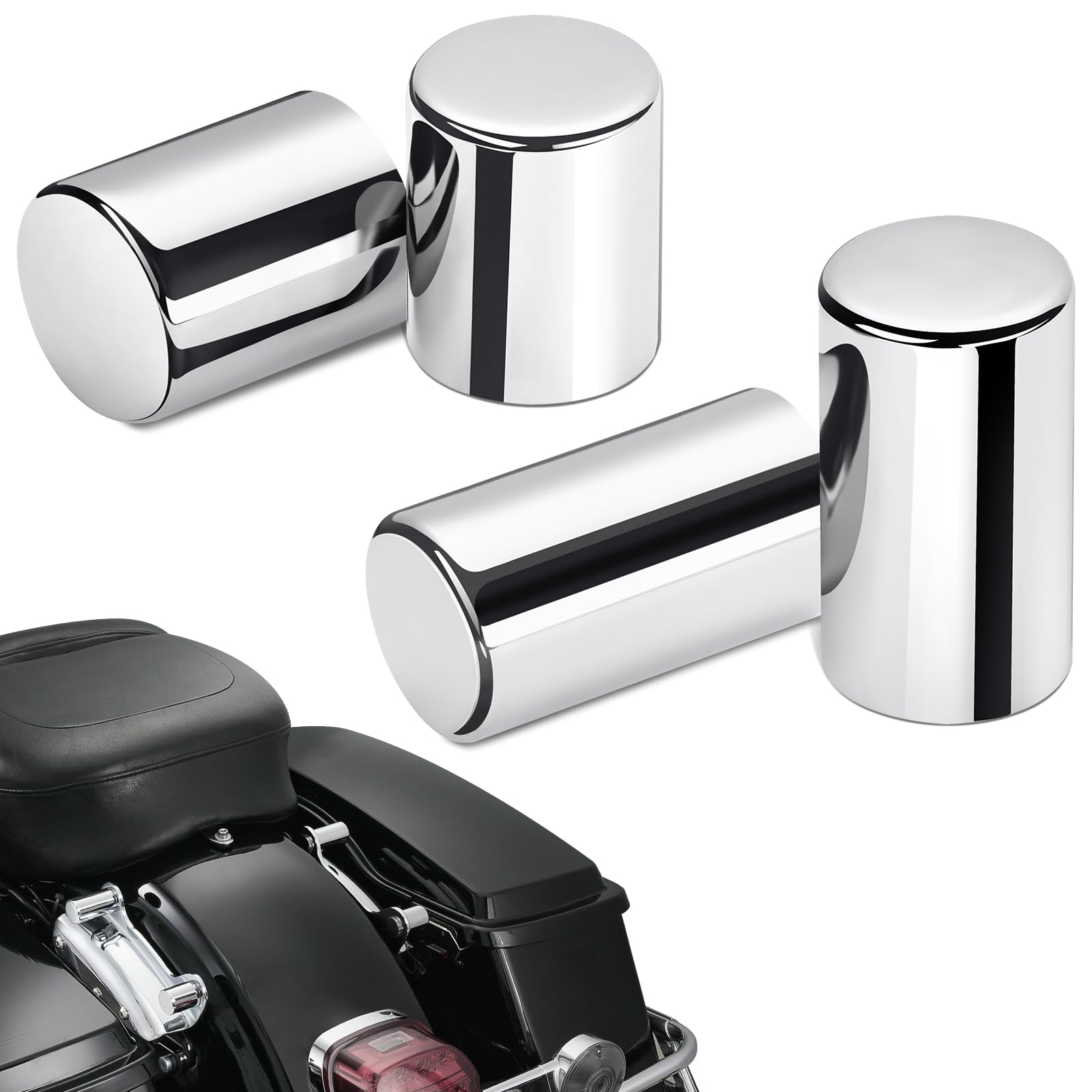 Amazicha Chrome Docking Hardware Covers Kit 4 PCS Compatible for Harley Davidson Touring Street Glide, Electra Glide, Road Glide, Road King 2009-Later
