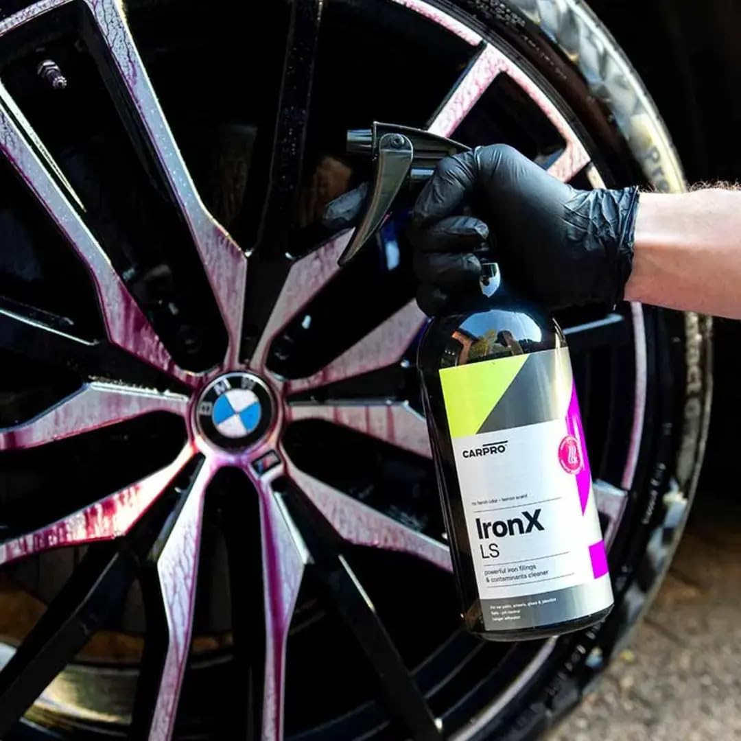 Carpro Ironx Iron Remover: Lemon Scent - Stops Rust Spots And Pre-Mature Failure Of The Clear Coat, Iron Contaminant Removal - Liter With Sprayer (34Oz)