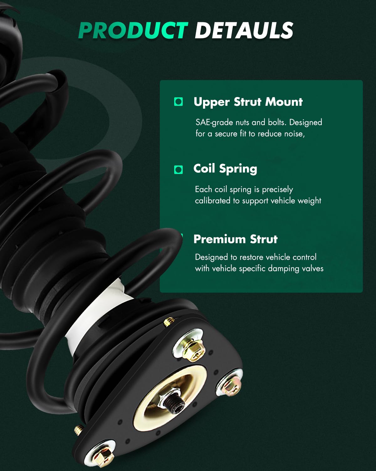 Scitoo 2Pcs Struts And Shocks Complete Assembly For Mazda 3,For Mazda 5 172264 Shock Absorber