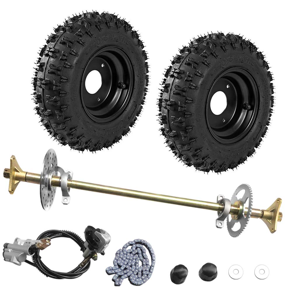 Togarhow 740mm 29 inch Go Kart Rear Axle Assembly Complete Wheel Hub Kit & 13 * 5-6 Wheel Tires with Rim & Brake Assembly & T8F