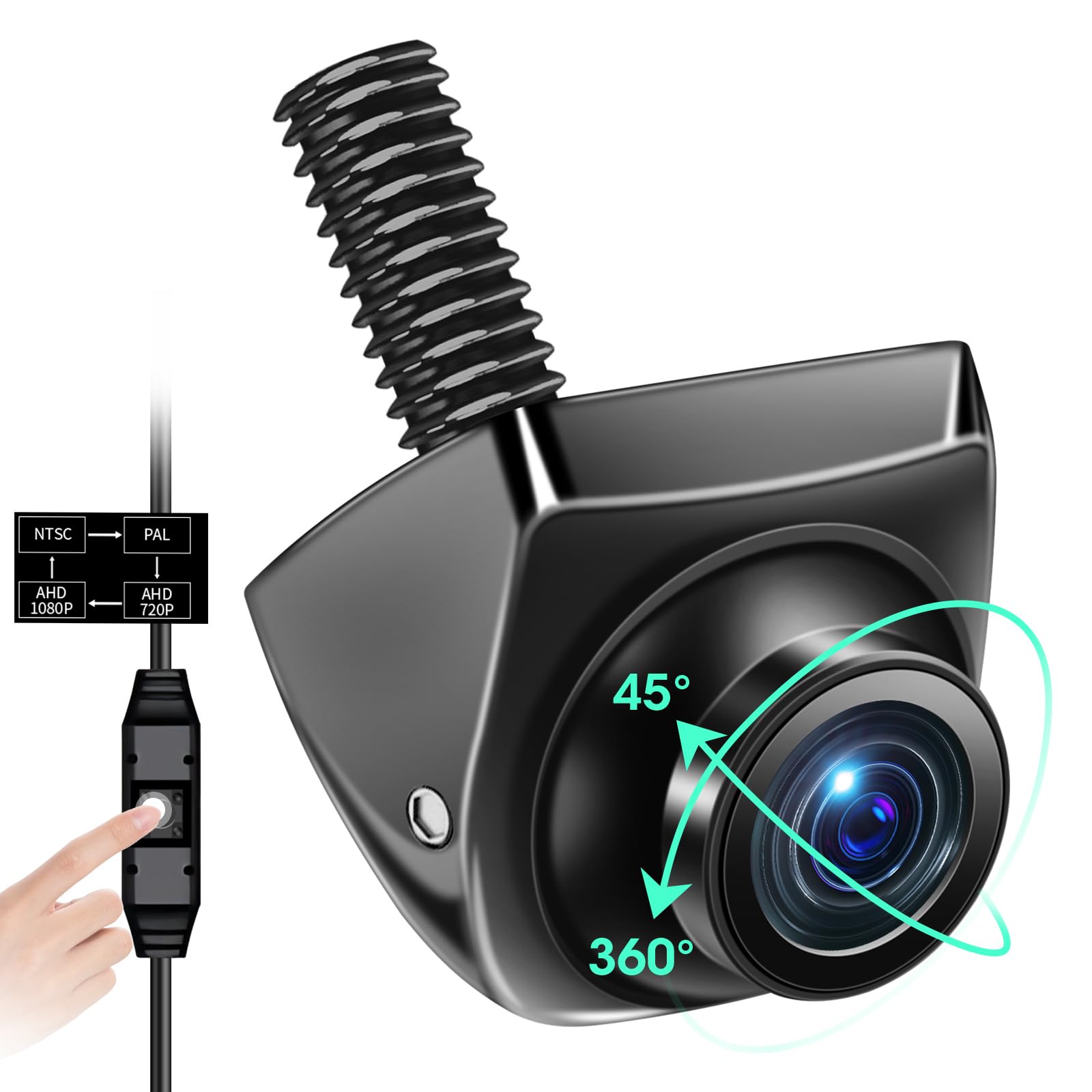 ?4 Signal Modes?Backup Camera 360+45Rotatable Back Up Camera Supports Ahd 1080P/720P/Ntsc/Pal Models Rearview Reverse Camera For