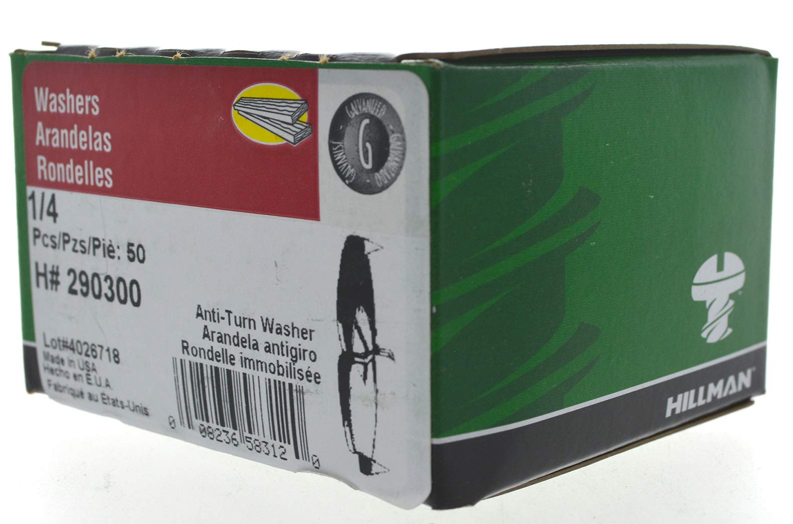 The Hillman Group 290300 1/4-Inch Anti-Turn Washer, 50-Pack