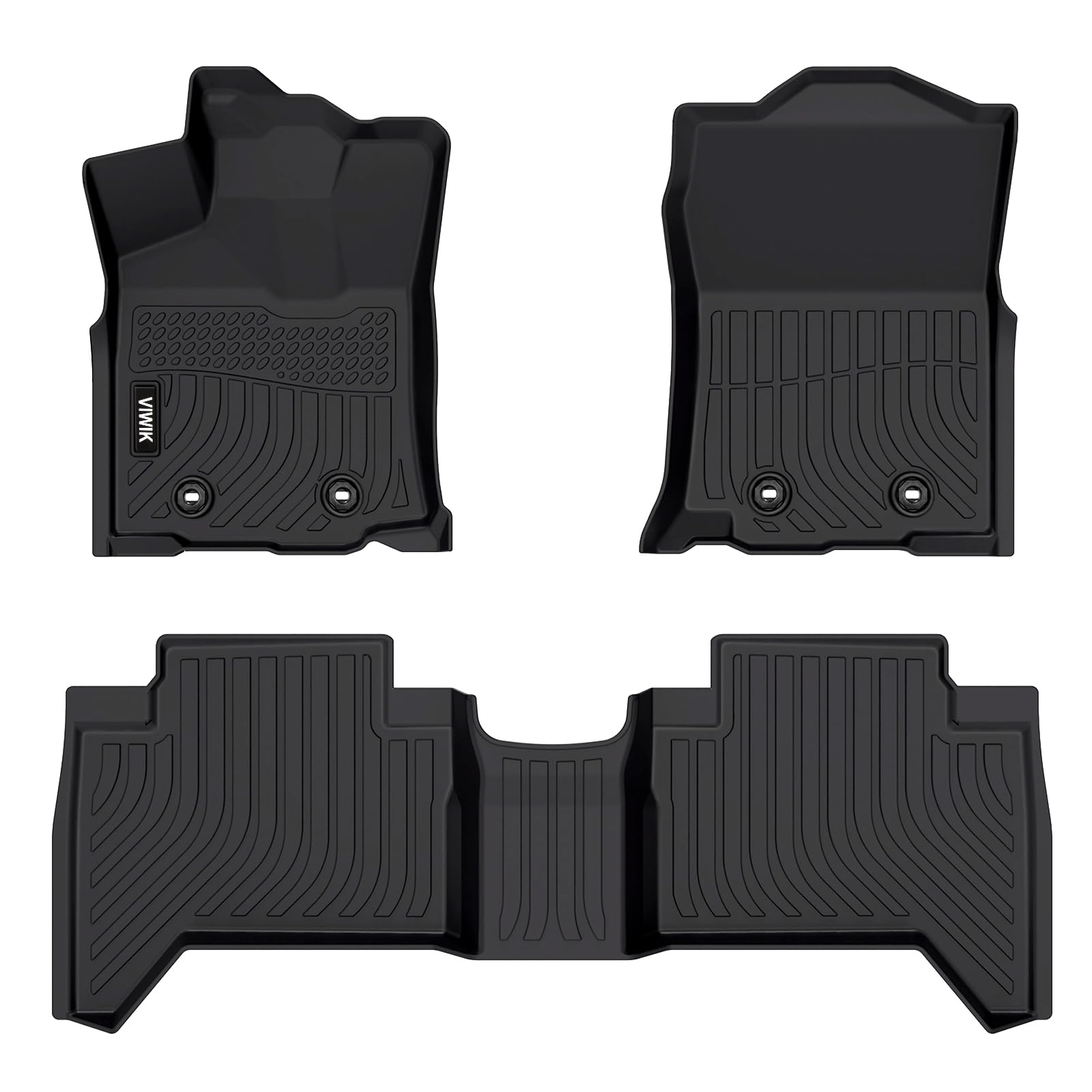 Viwik Floor Mats For Toyota Tacoma 2018-2024 Double Cab Only Auto, Tpe Rubber Car Mats All Weather Protection Custom Floor Liner