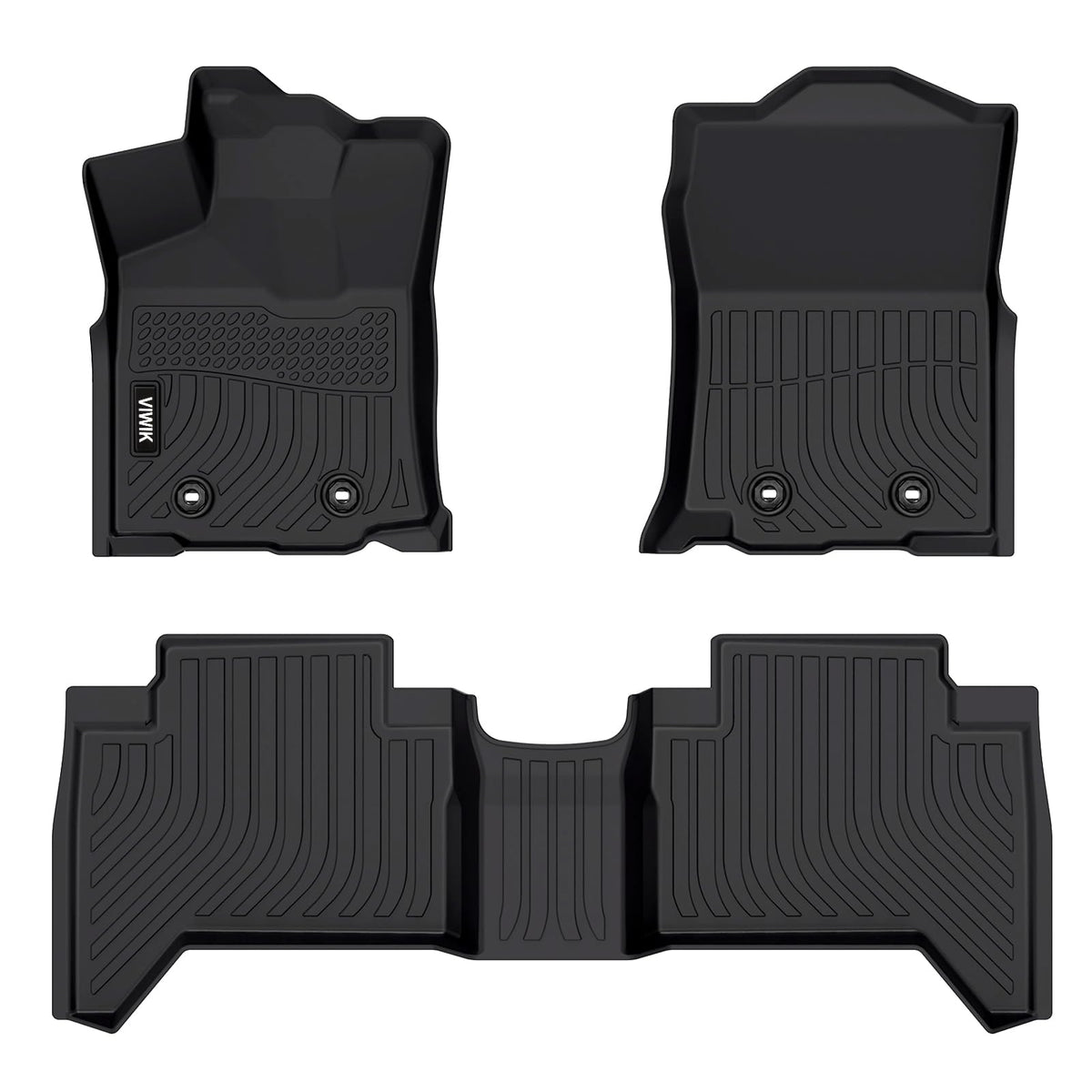 Viwik Floor Mats For Toyota Tacoma 2018-2024 Double Cab Only Auto, Tpe Rubber Car Mats All Weather Protection Custom Floor Liner