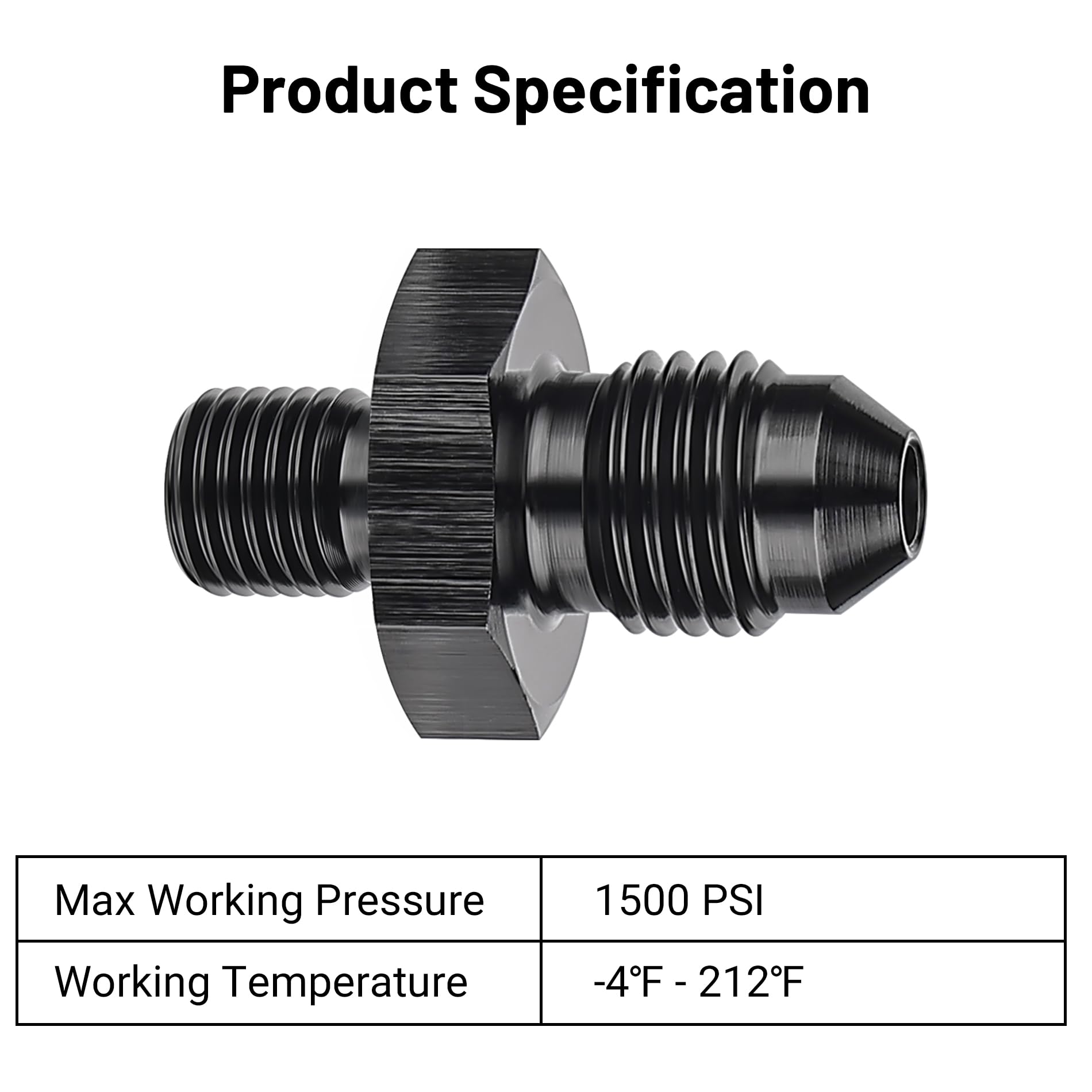 Evil Energy 3An Male Flare To M6 X 1.0Mm Male Metric Fitting Adapter Aluminium Alloy 2Pcs