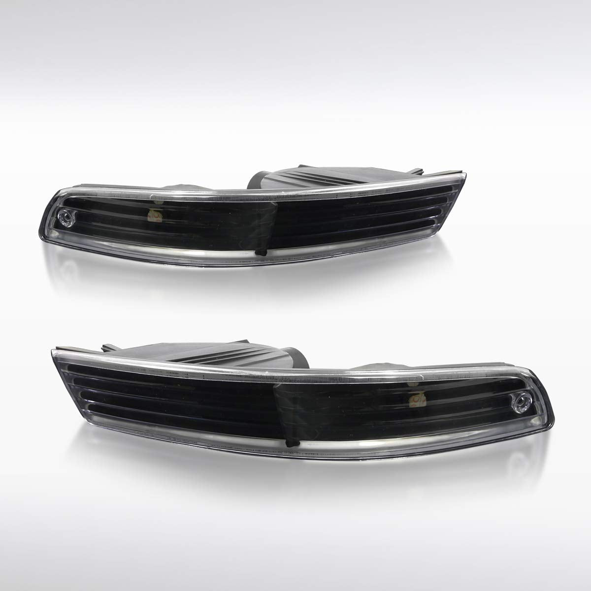 Autozensation Compatible With Acura Integra 1994-1997, Black Housing Clear Lens Bumper Lights, L+R Pair Assembly
