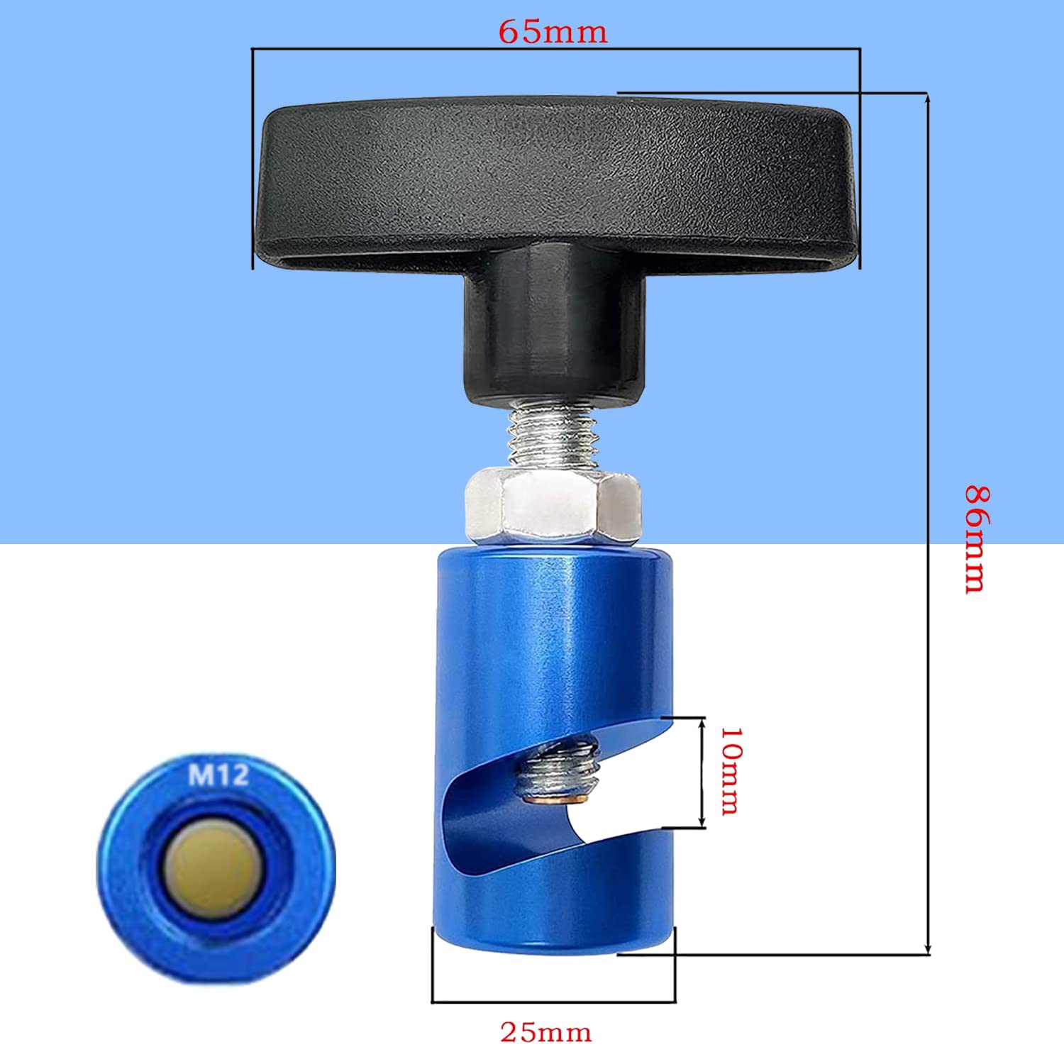 Zktool1063 Lift Support Clamp With Brass Core Protection, 2-In-1 Hood Strut Clamp And Spark Plug Caliper, 12Mm Spark Plug Gap To