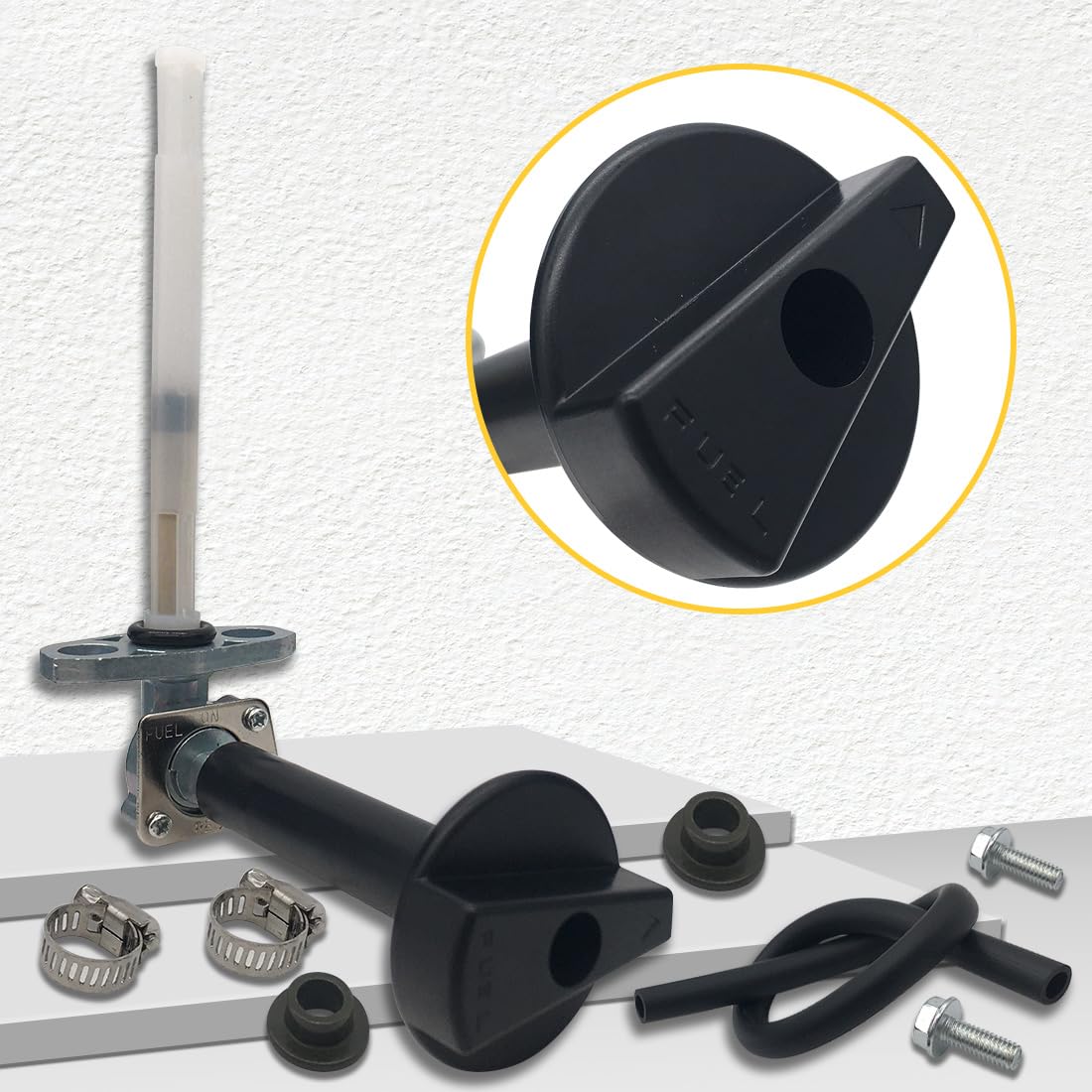 Earlyred Fuel Valve Cock Petcock with Lever Screw Compatible with Honda Recon 250 TRX250 Rancher TRX350 TRX420 Foreman TRX450 Ru