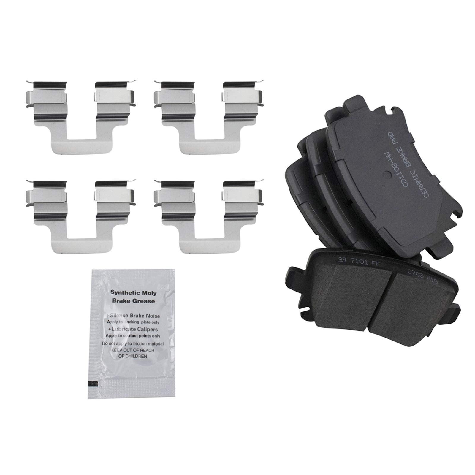 Trq Rear Brake Pad & Rotor Kit Brake Pads Brake Rotor Ceramic Solid Premium G-Coated Compatible With 2008-2010 Audi A3 A3 Quattr