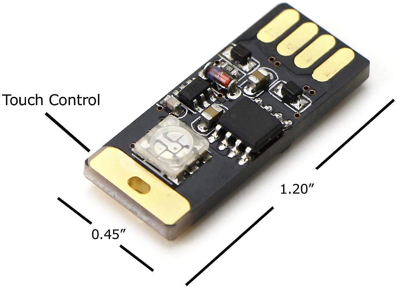 Icbeamer 1 Pc Voice Control + 1 Touch Color Changing Rgb Multi-Color Universal Usb Interface Plug-In Miniature Night Light Led F