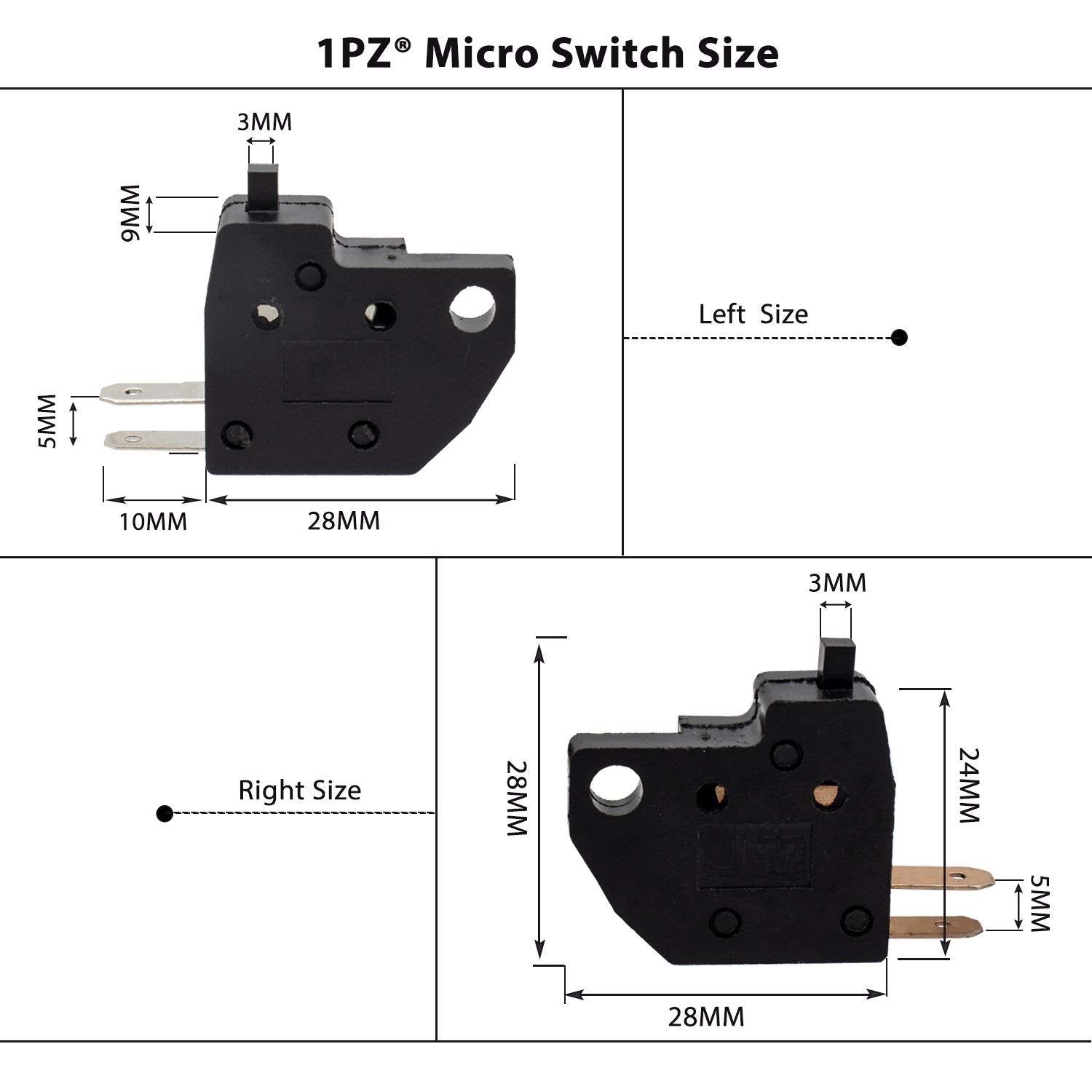 1Pz Mc1-S01 Left & Right Front Brake Light Stop Switch Replacement For Yamaha Honda Kawasaki Suzuki Moped Scooter Motorcycle Atv Dirt Pit Bike