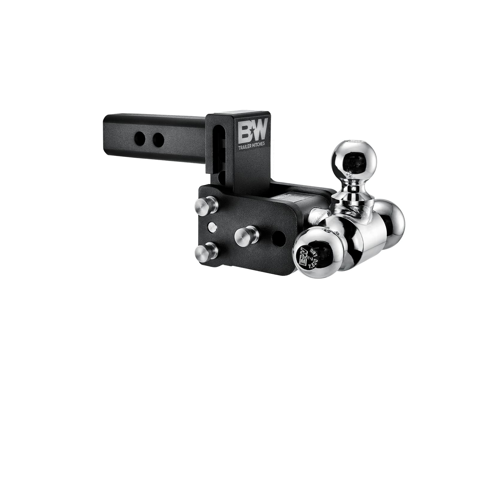 B&W Trailer Hitches Tow & Stow Adjustable Trailer Hitch Ball Mount - Fits 2'' Receiver, Tri-Ball (1-7/8'' X 2'' X 2-5/16''), 3''