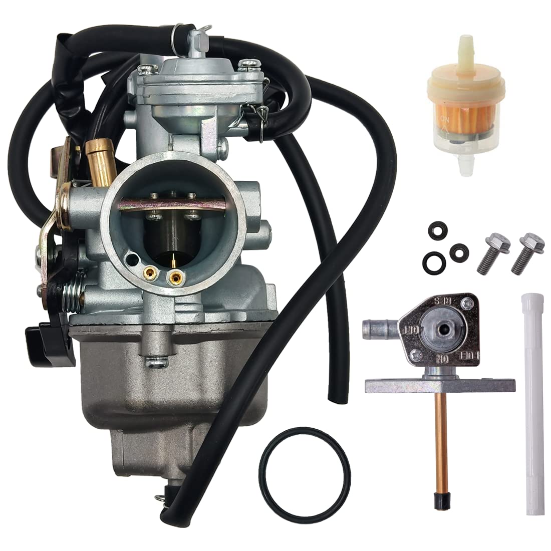 Cylinman Trx250 Carburetor Fit For Honda Recon 250 Trx250 Trx250Te Trx250Tm 1997-2001 2002-2007 With Fuel Tank Petcock Valve