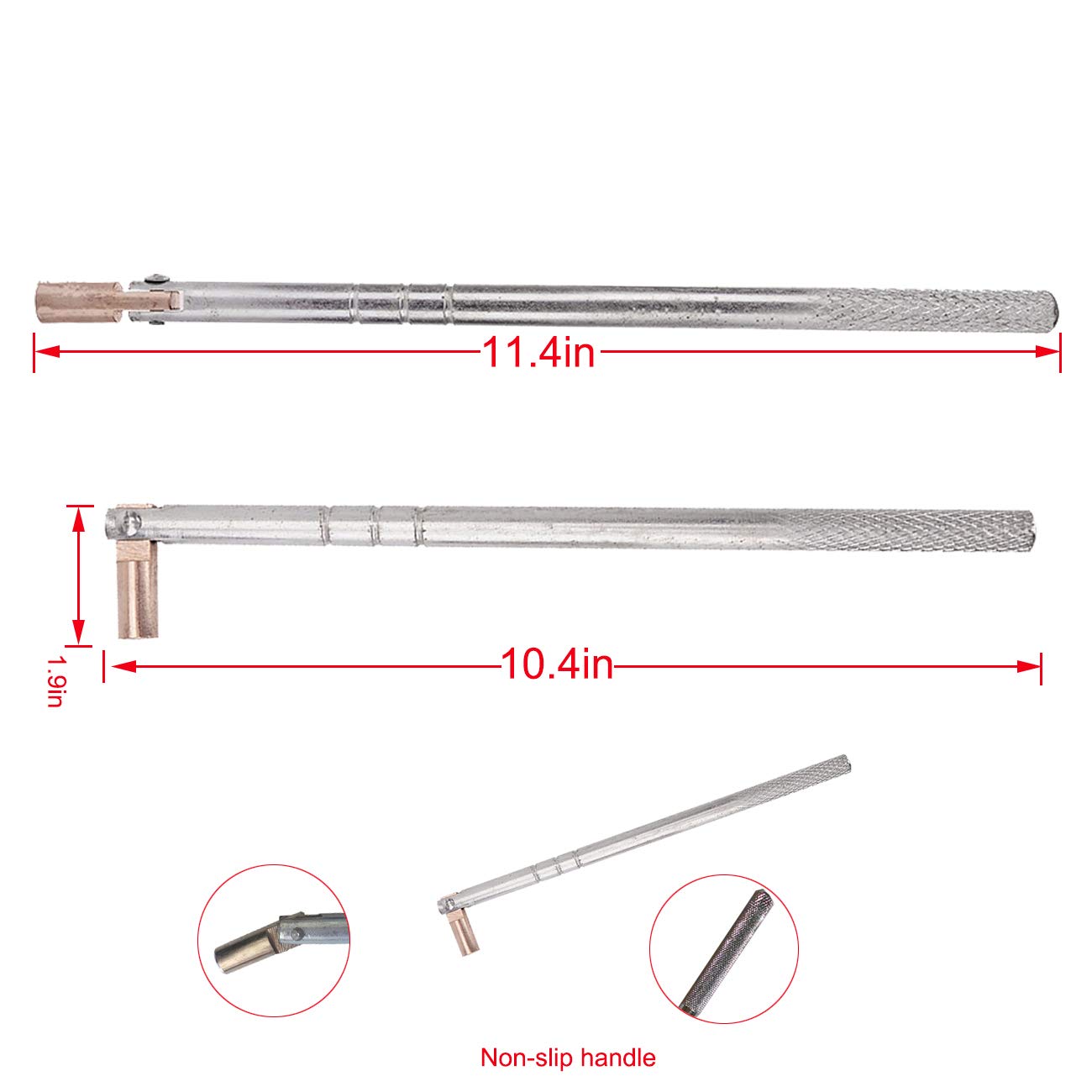 Febrytold Tire Valve Stem Tool Remover & Installation, 6 Pcs Tr412 Snap-In Valve Stems With Valve Stem Cores, 1 Pcs Single Head