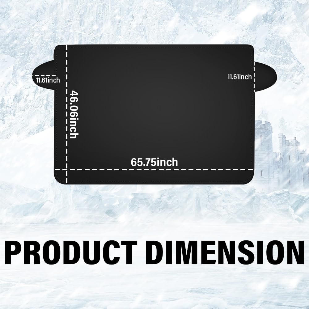 Carleef Magnetic Windshield Cover For Ice And Snow,Anti-Theft Car Windshield Snow Cover With 5 Invisible Magnets,All-Season Univ