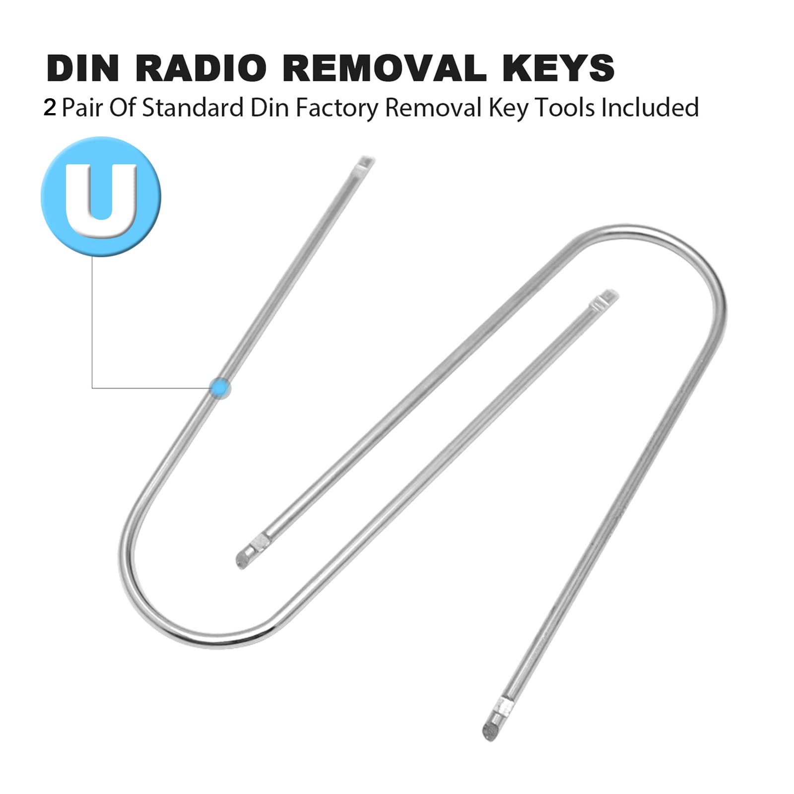 Automotive Car Radio Removal Pry Tool Kit U-Shaped For Disassembly Of Most Car Cd Audio Frequency Converter Stainless Steel 4Pcs