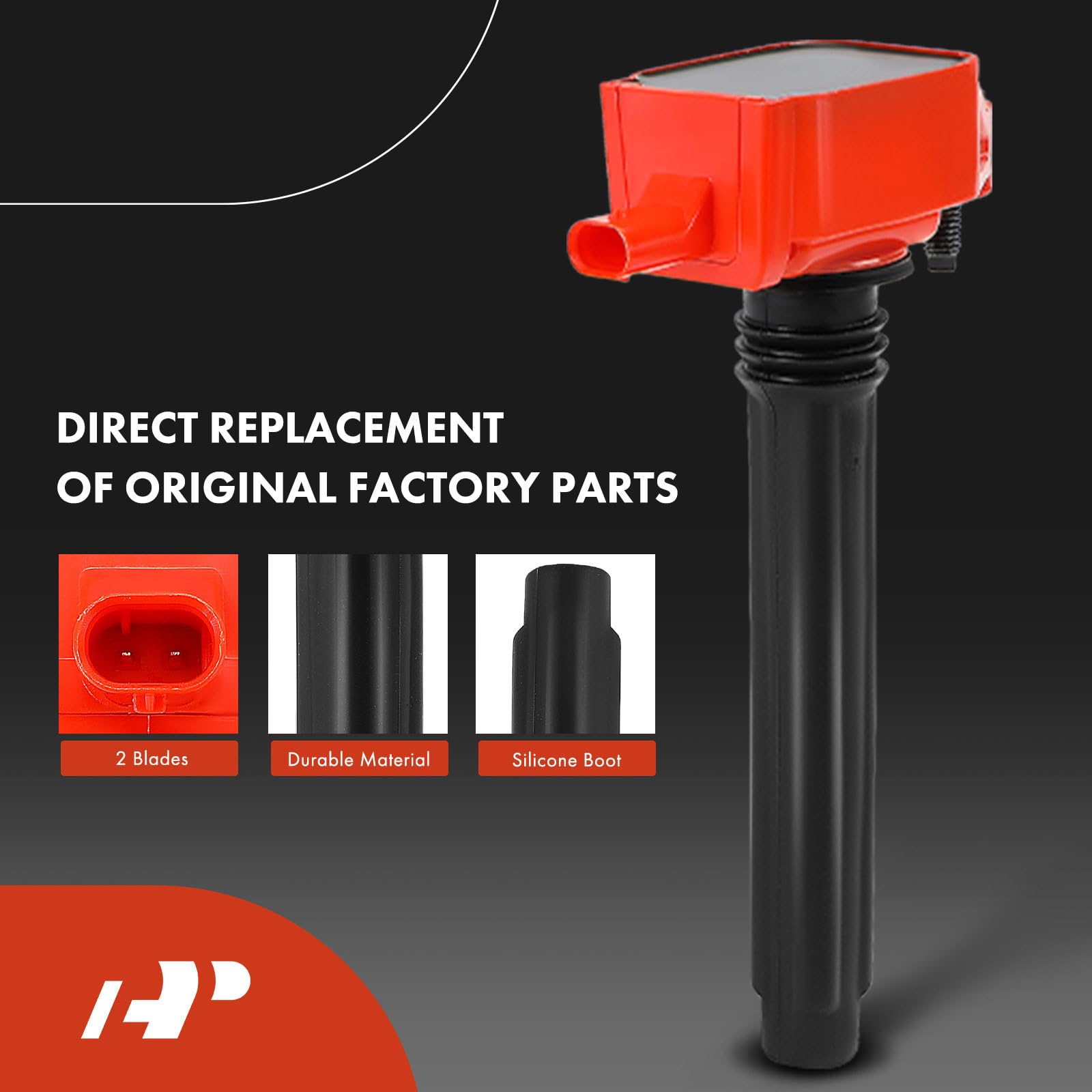 A-Premium (Red) Ignition Coil Pack And Iridium Spark Plugs Compatible With Chrysler Dodge Jeep Ram & Volkswagen Vehicles - 200 3