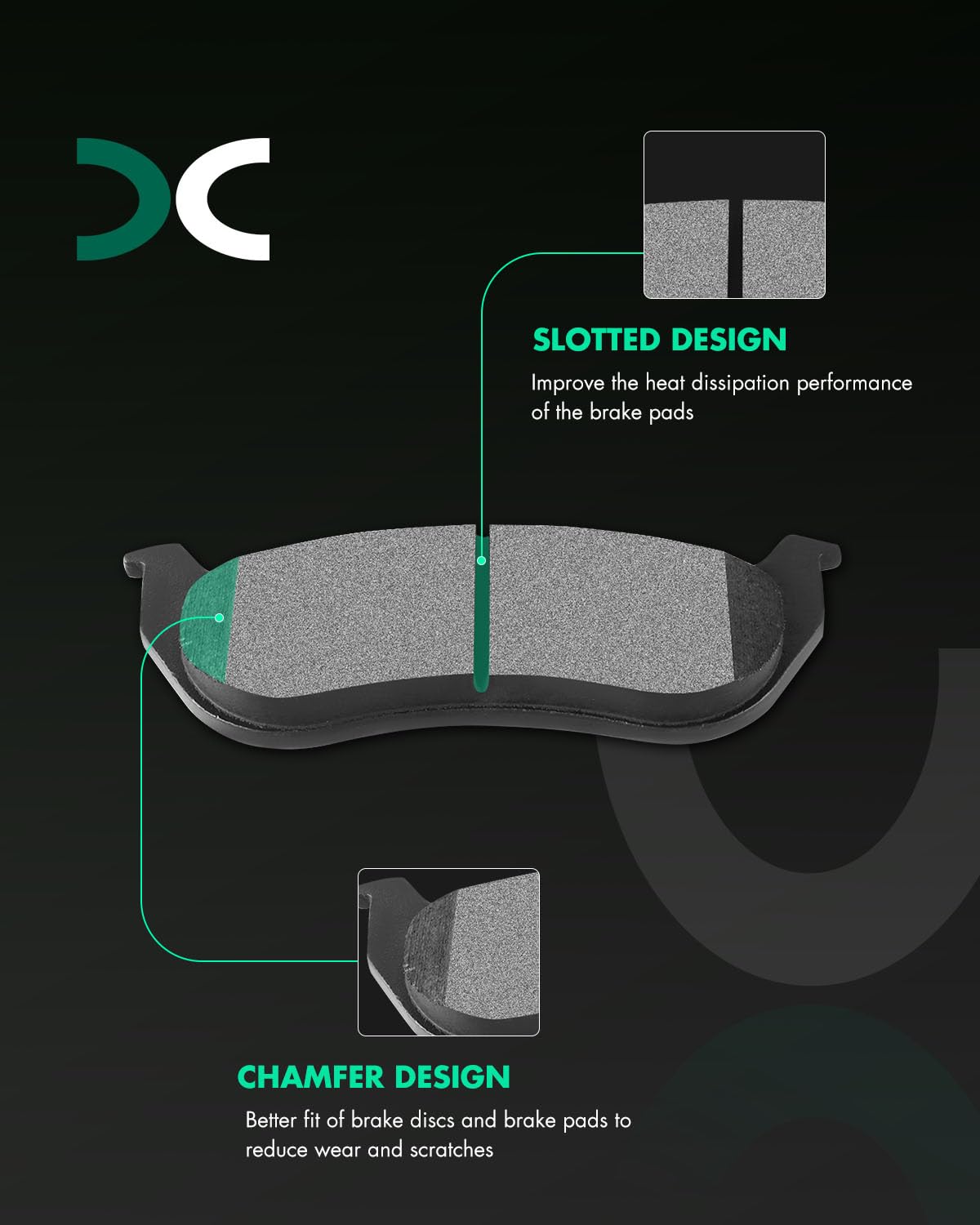 Scitoo D981 Rear Semi-Metal Brake Pads Sets Fit For Ford For Explorer 06-10,For Ford For Explorer Sport Trac 07-10,For Jeep Libe
