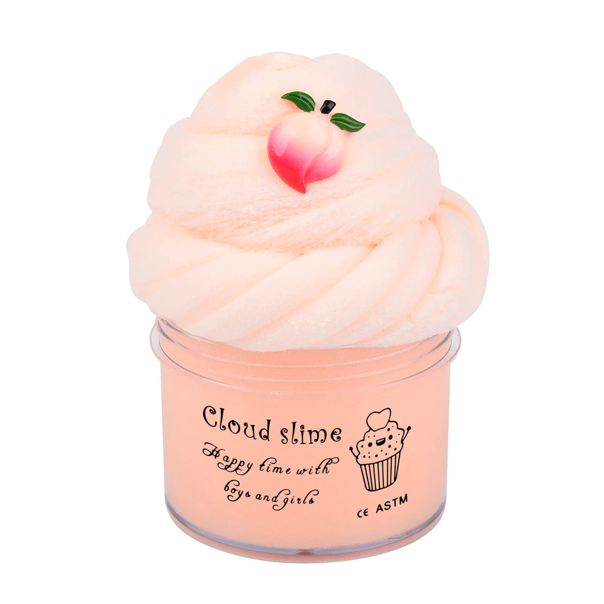 (7Oz 200Ml) Apricot Cloud Slime, Diy Stress Relief Toy Scented Slime With Cute Slime Fun Charms, Birthday Gifts For Kids Girls B