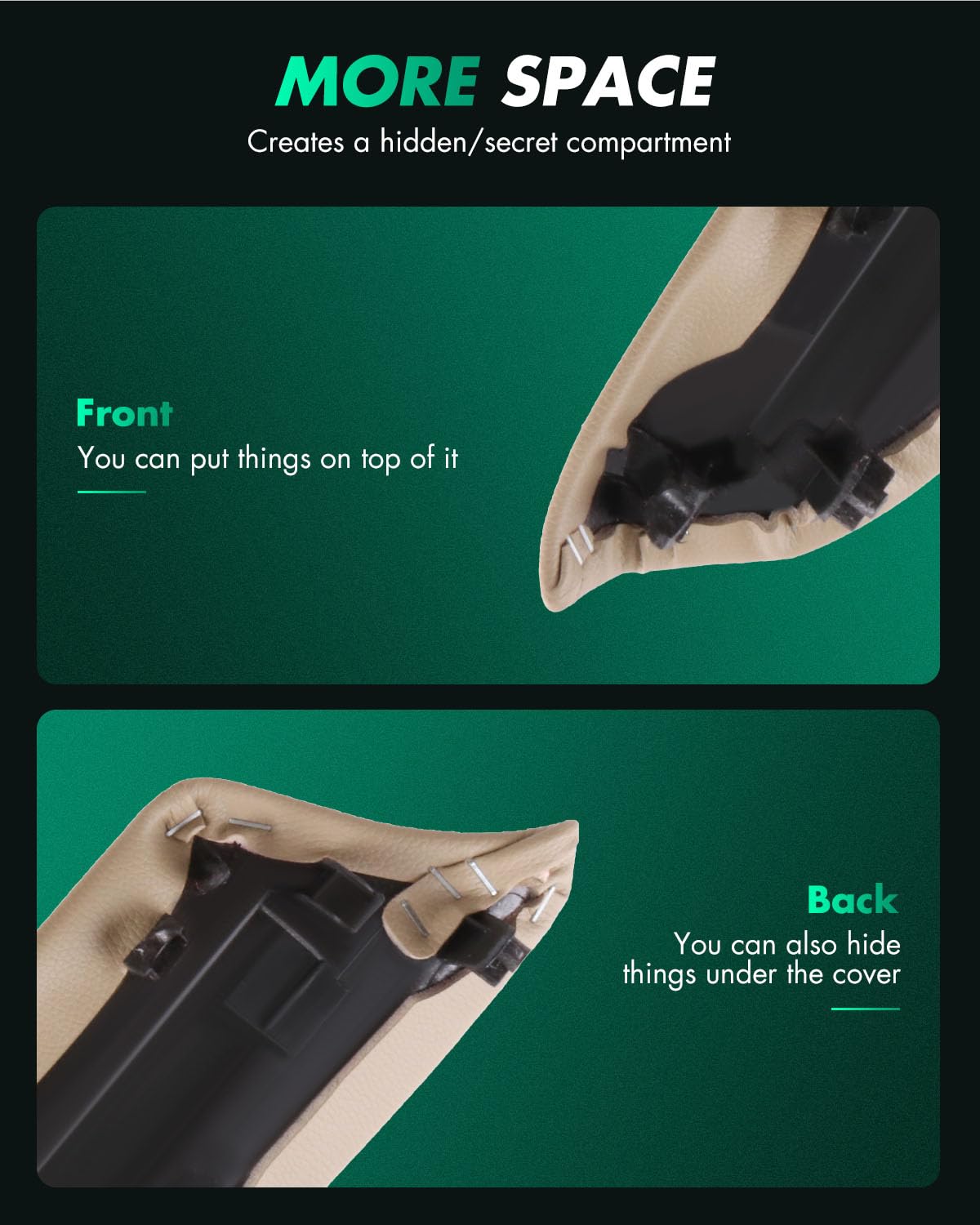 SCITOO Front Door Panels Armrest Compatible with 2008-2012 for Honda Accord Beige Center Console Lid Replacement