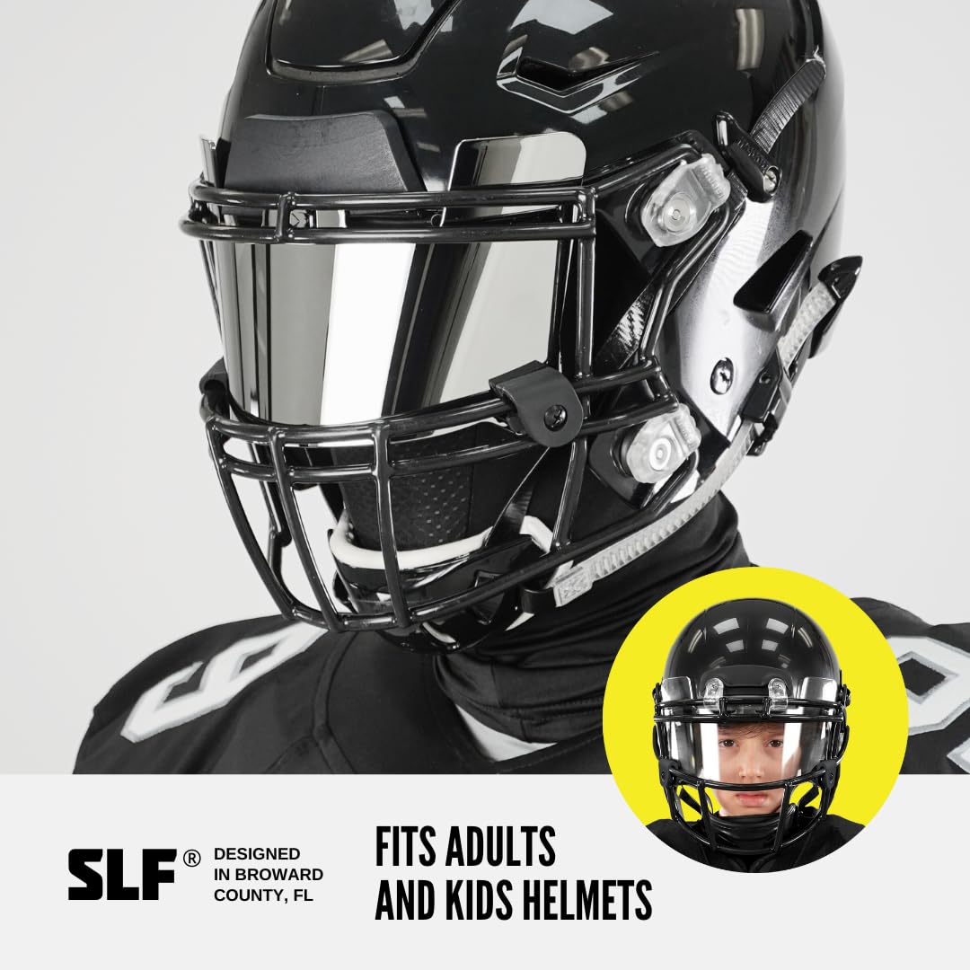 Sleefs Football Helmet Visor [Silver Moonstone] - Tinted Professional Football Visor/Shield - Fits Youth & Adult Helmets - Inclu
